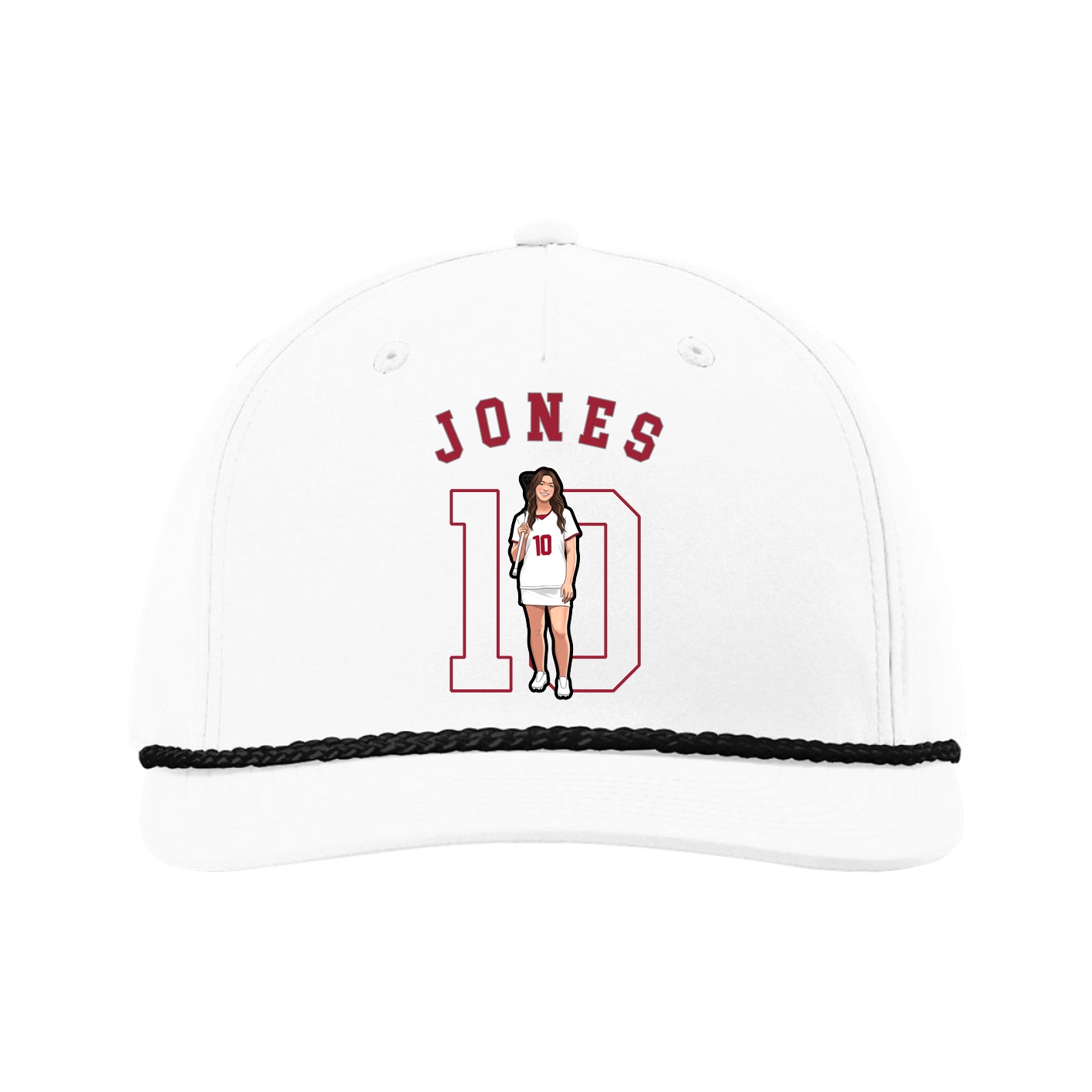 Five-Panel Classic Rope Cap — Shirsey Arch in White