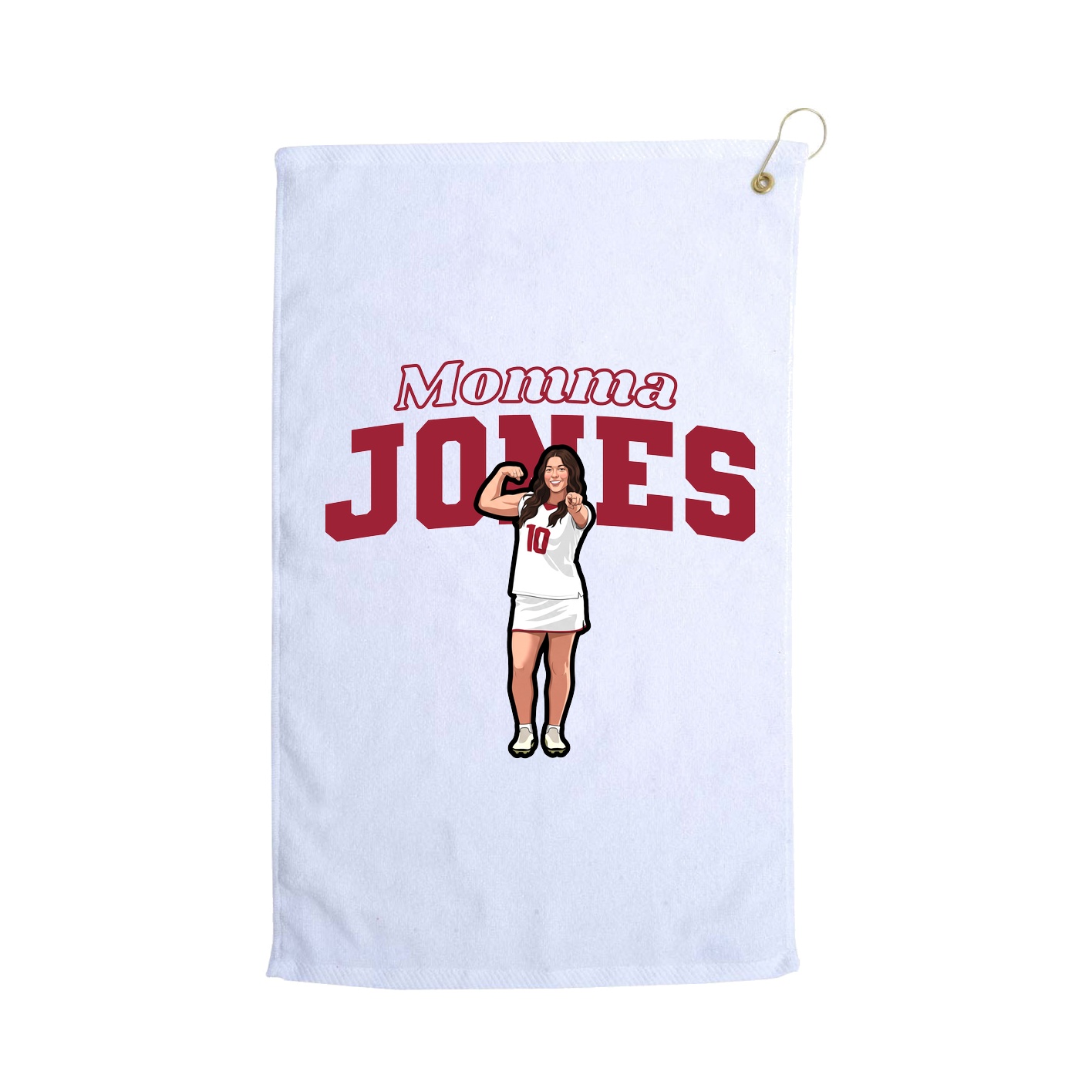 Golf Towel — Mothers Day Block in White