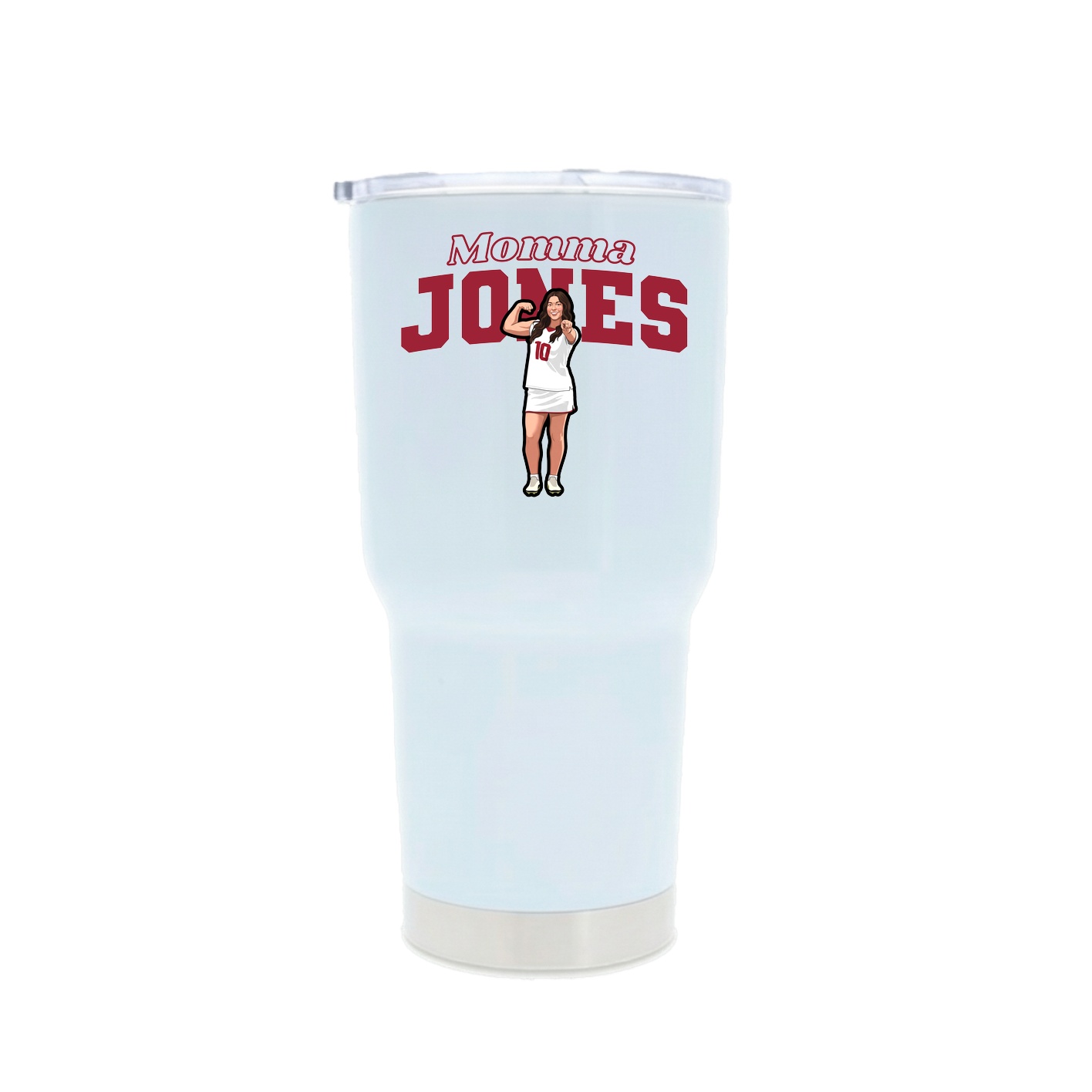 30oz Stainless Steel Tumbler — Mothers Day Block in White