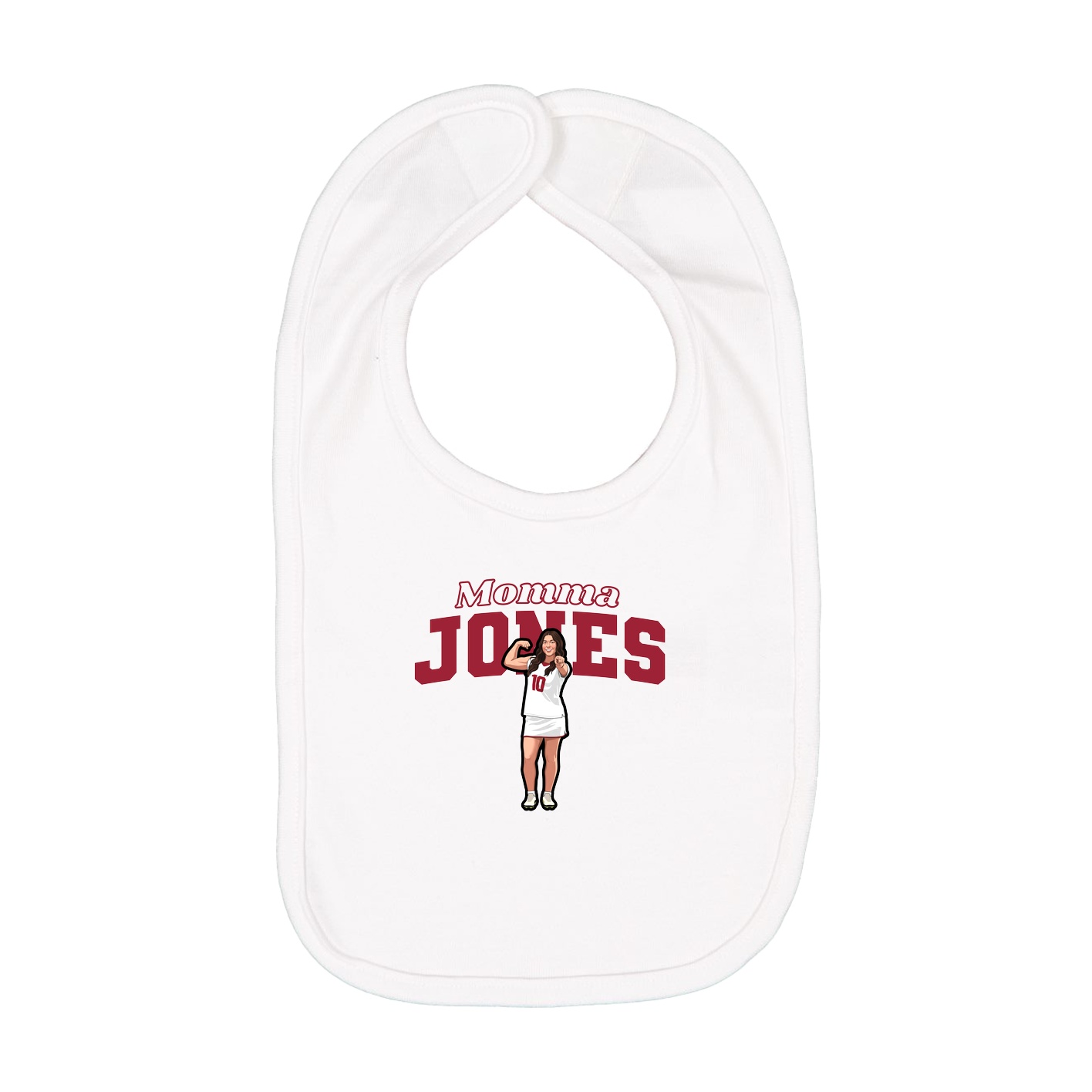 Infant Bib — Mothers Day Block in White