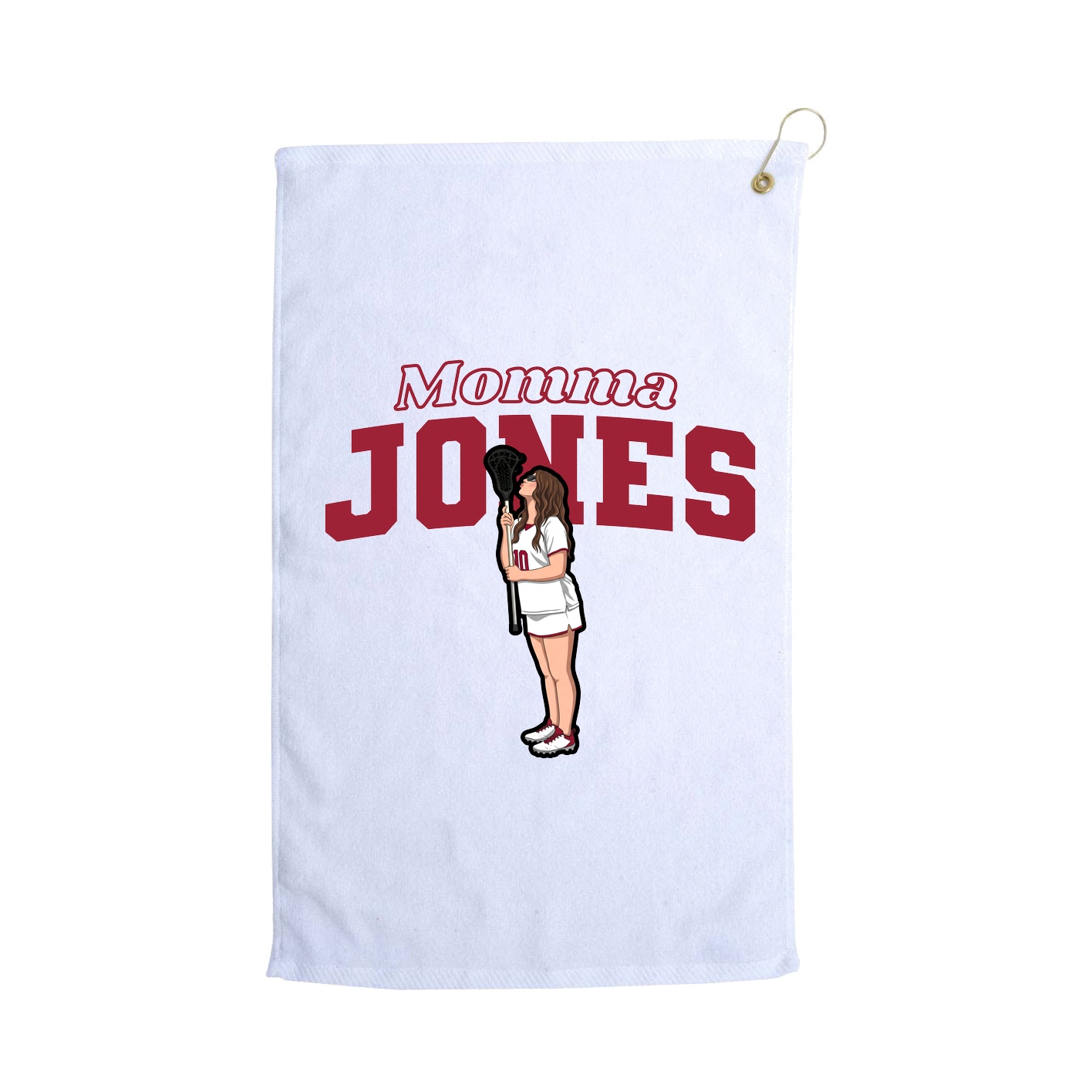 Golf Towel — Mothers Day Block in White