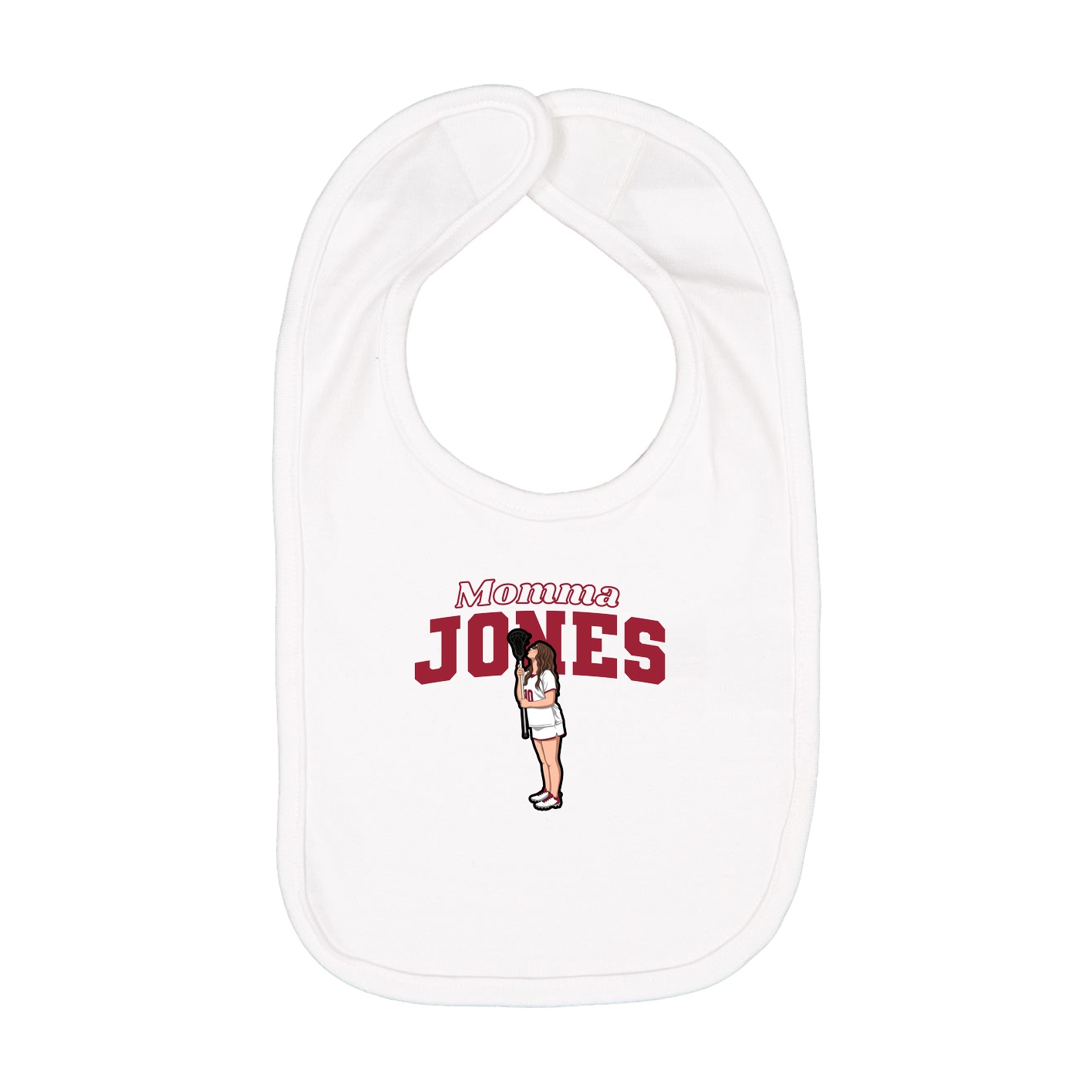 Infant Bib — Mothers Day Block in White