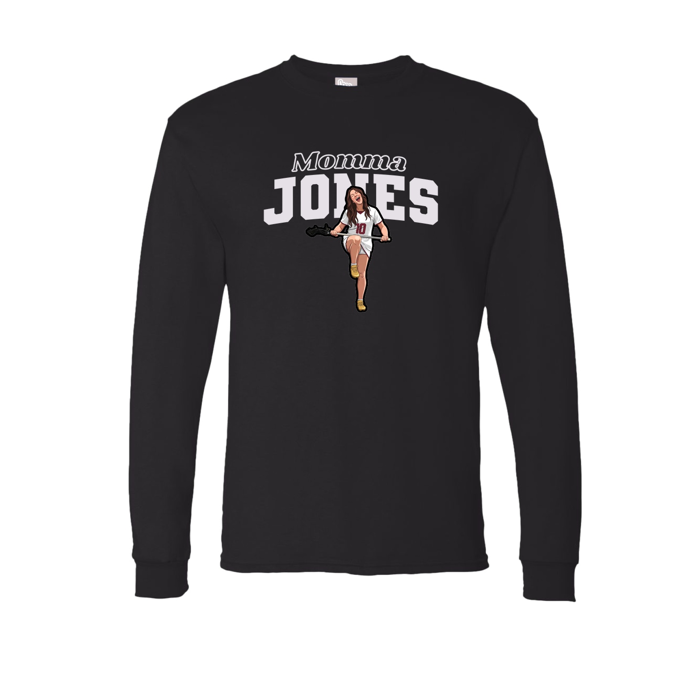Long Sleeve Tee — Mothers Day Block in Black