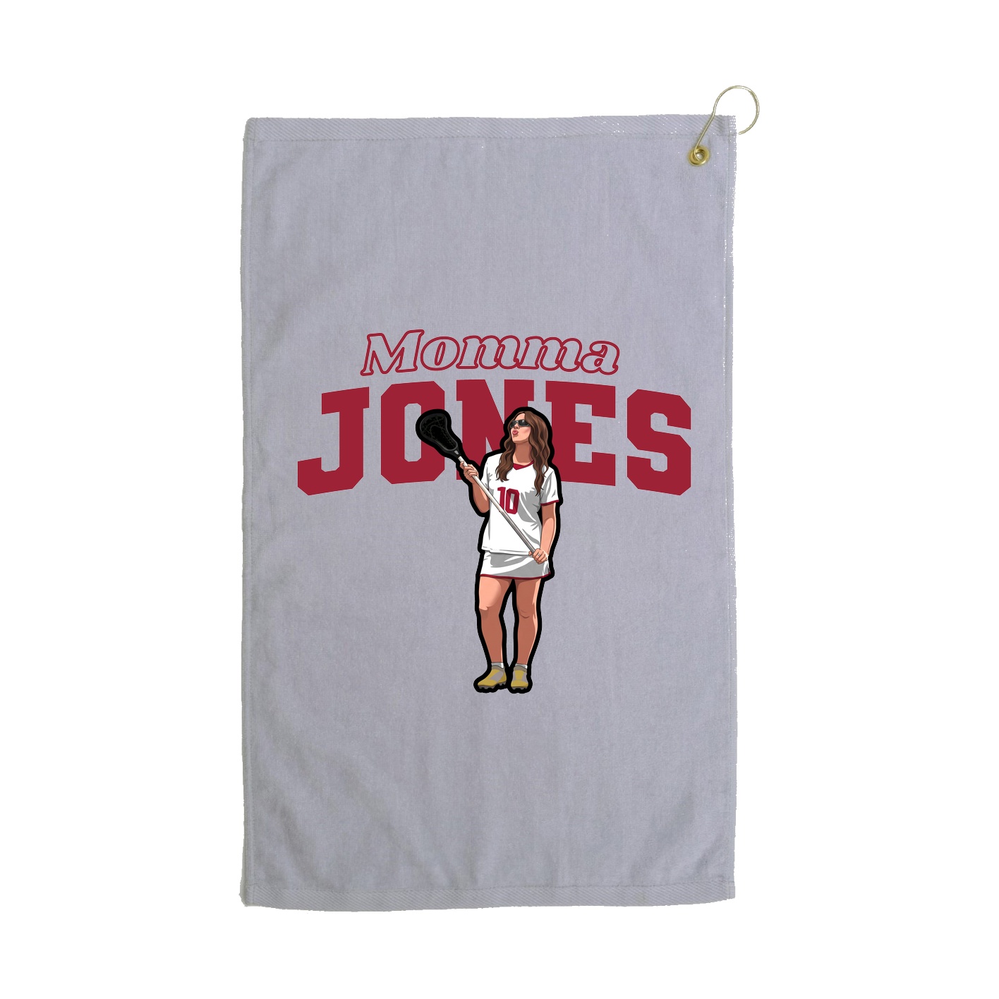 Golf Towel — Mothers Day Block in Grey
