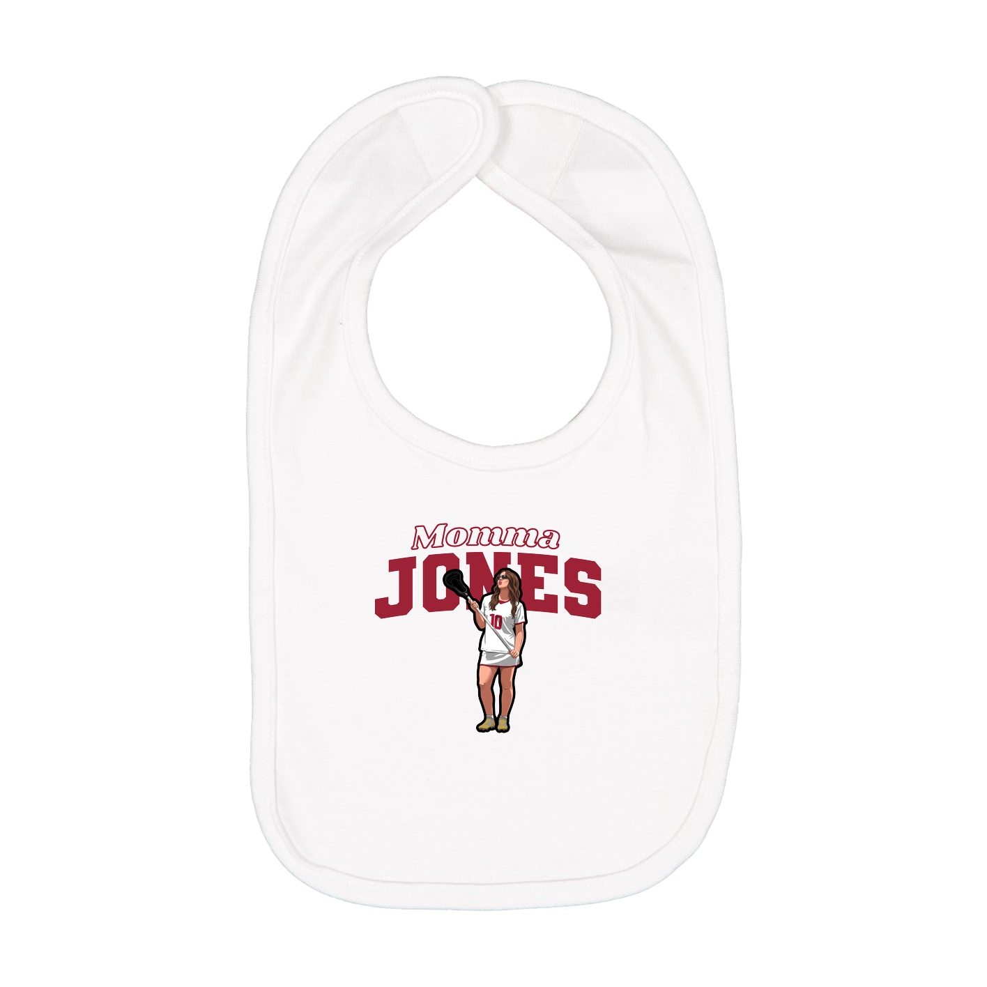 Infant Bib — Mothers Day Block in White