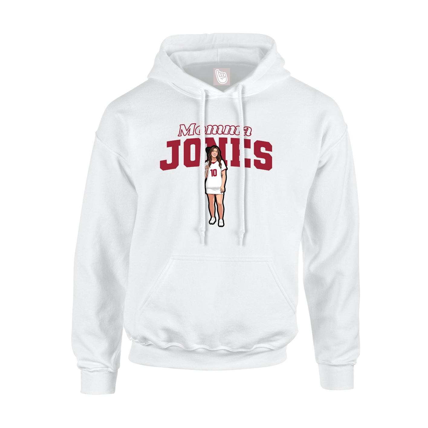 Youth Hoodie — Mothers Day Block in White