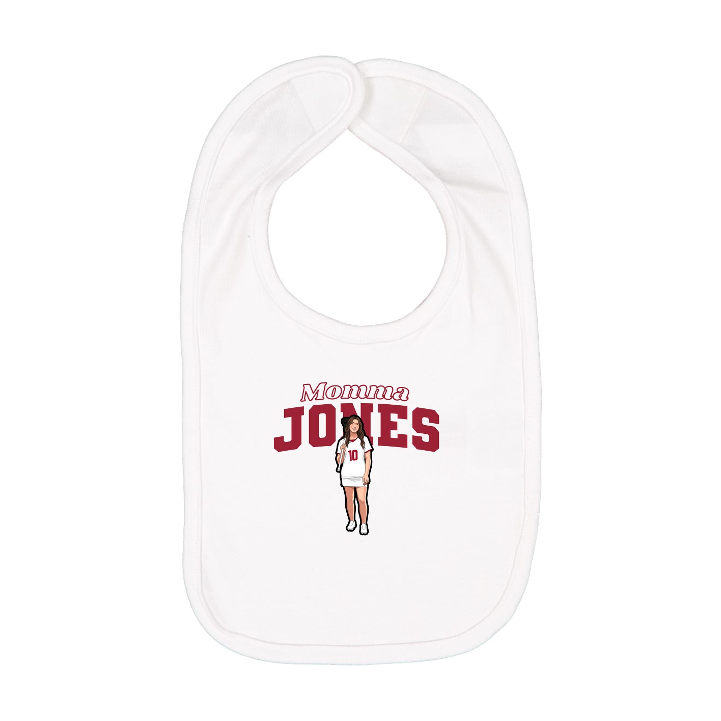 Infant Bib — Mothers Day Block in White