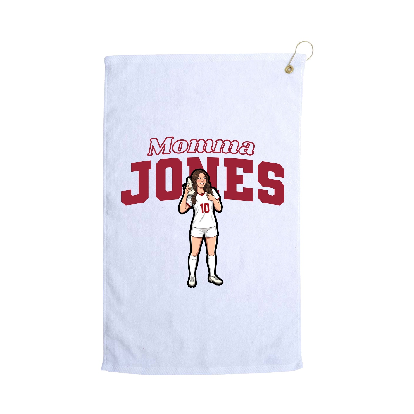 Golf Towel — Mothers Day Block in White