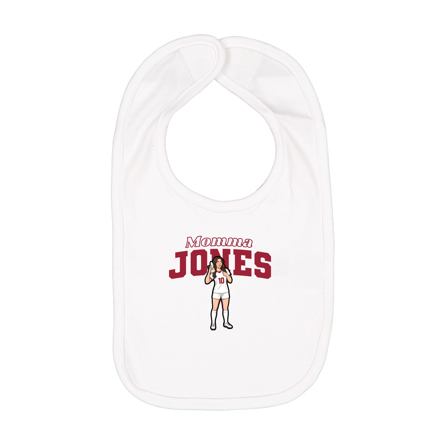 Infant Bib — Mothers Day Block in White