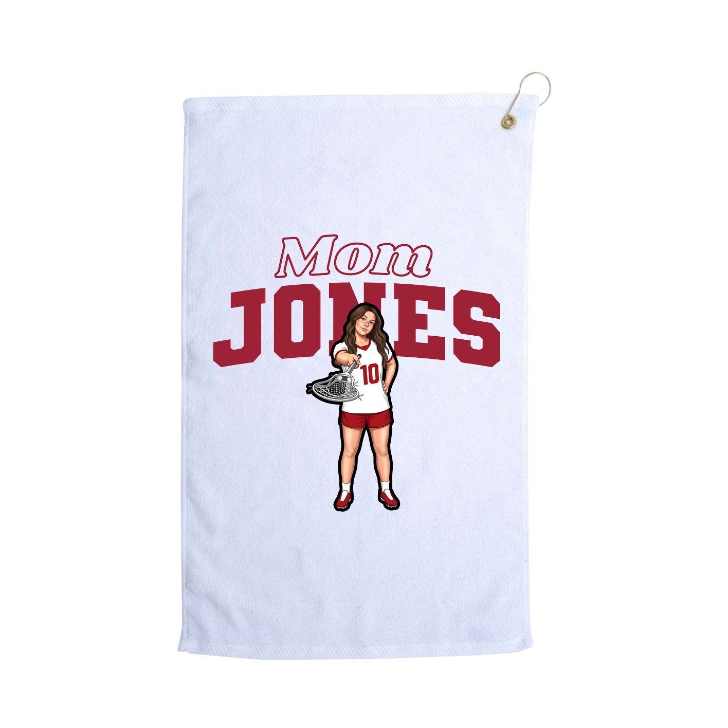 Golf Towel — Mothers Day Block in White