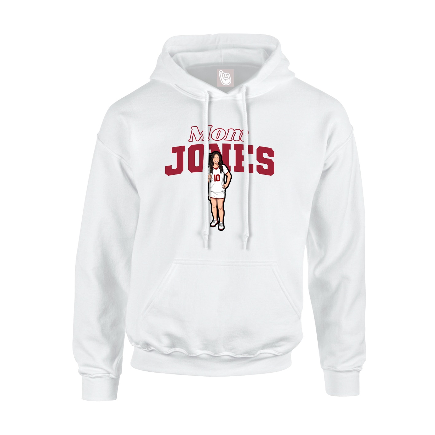 Youth Hoodie — Mothers Day Block in White