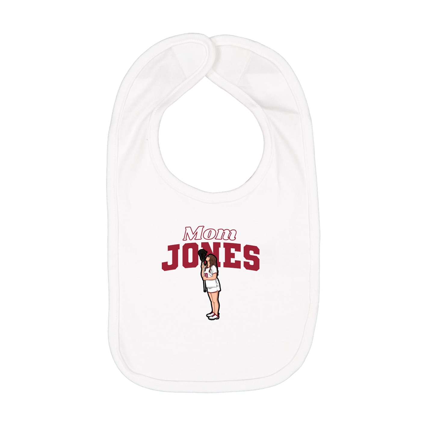 Infant Bib — Mothers Day Block in White