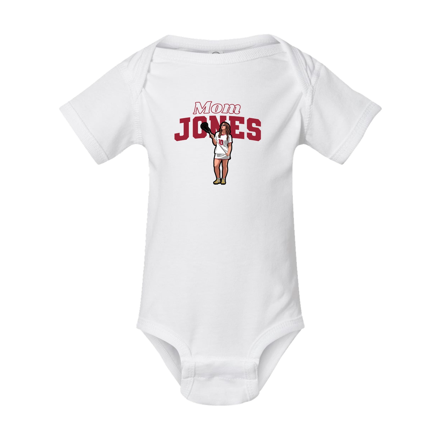 Baby Onesie — Mothers Day Block in White