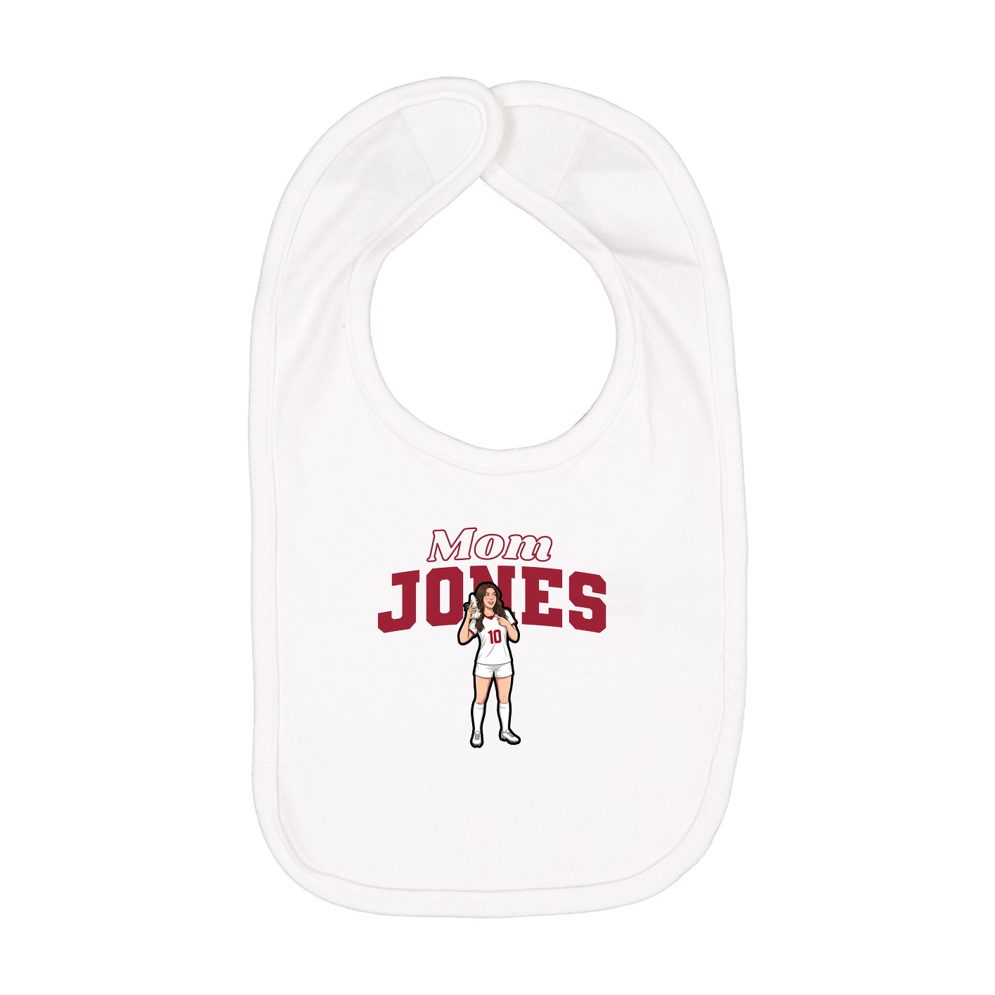 Infant Bib — Mothers Day Block in White