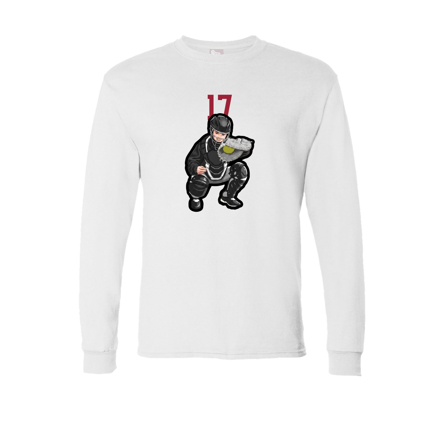Long Sleeve Tee — Number Top in White
