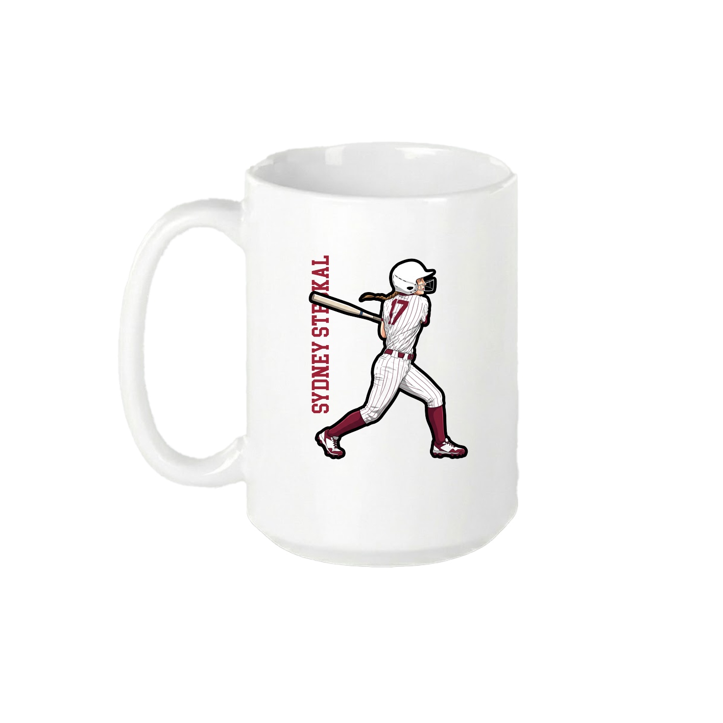15oz Coffee Mug — Name Vertical in White