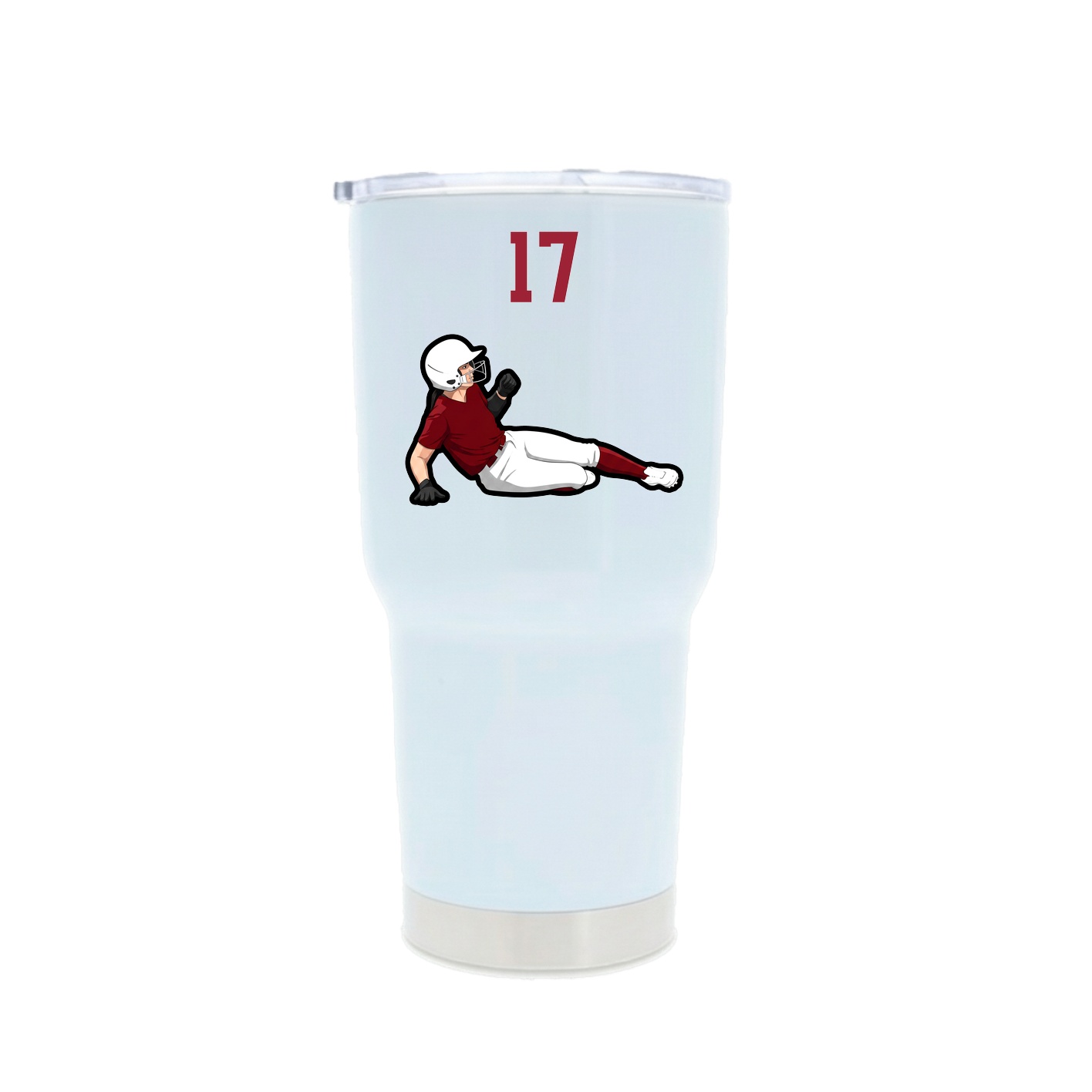 30oz Stainless Steel Tumbler — Number Top in White