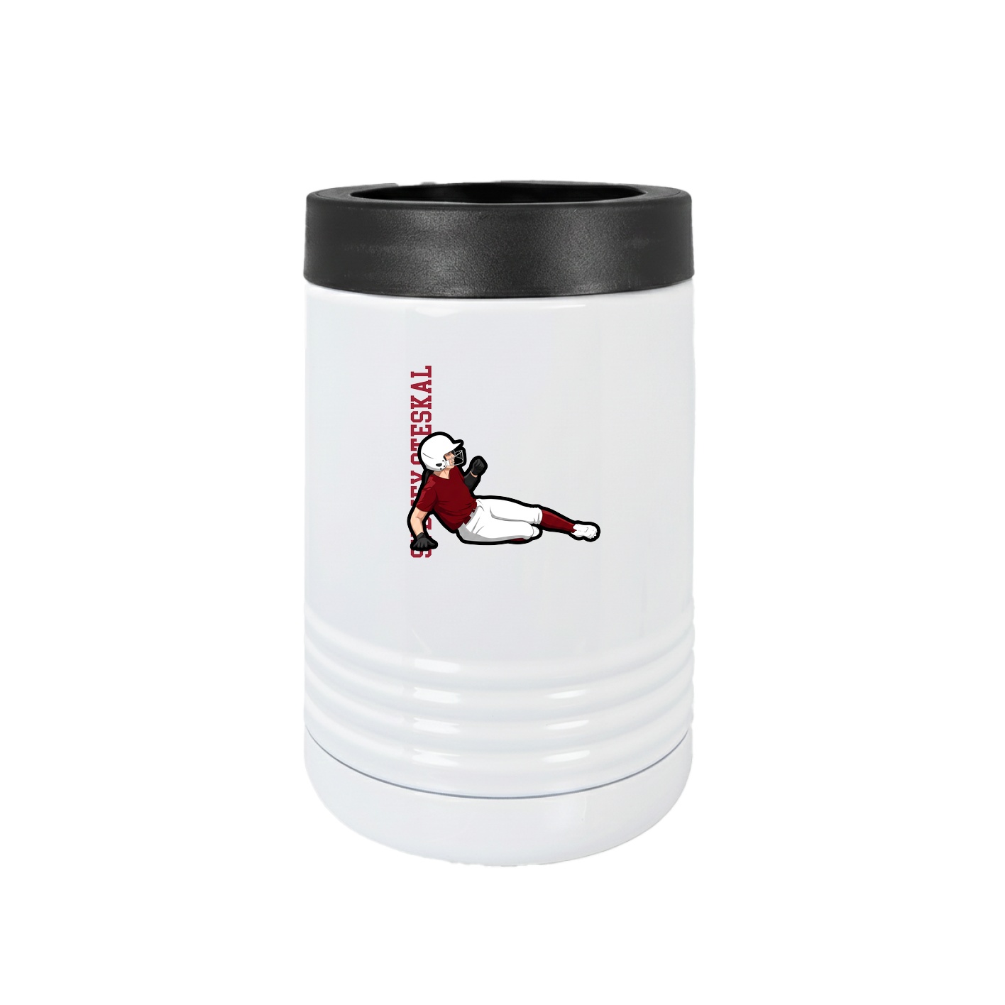 Beverage Holder — Name Vertical in White