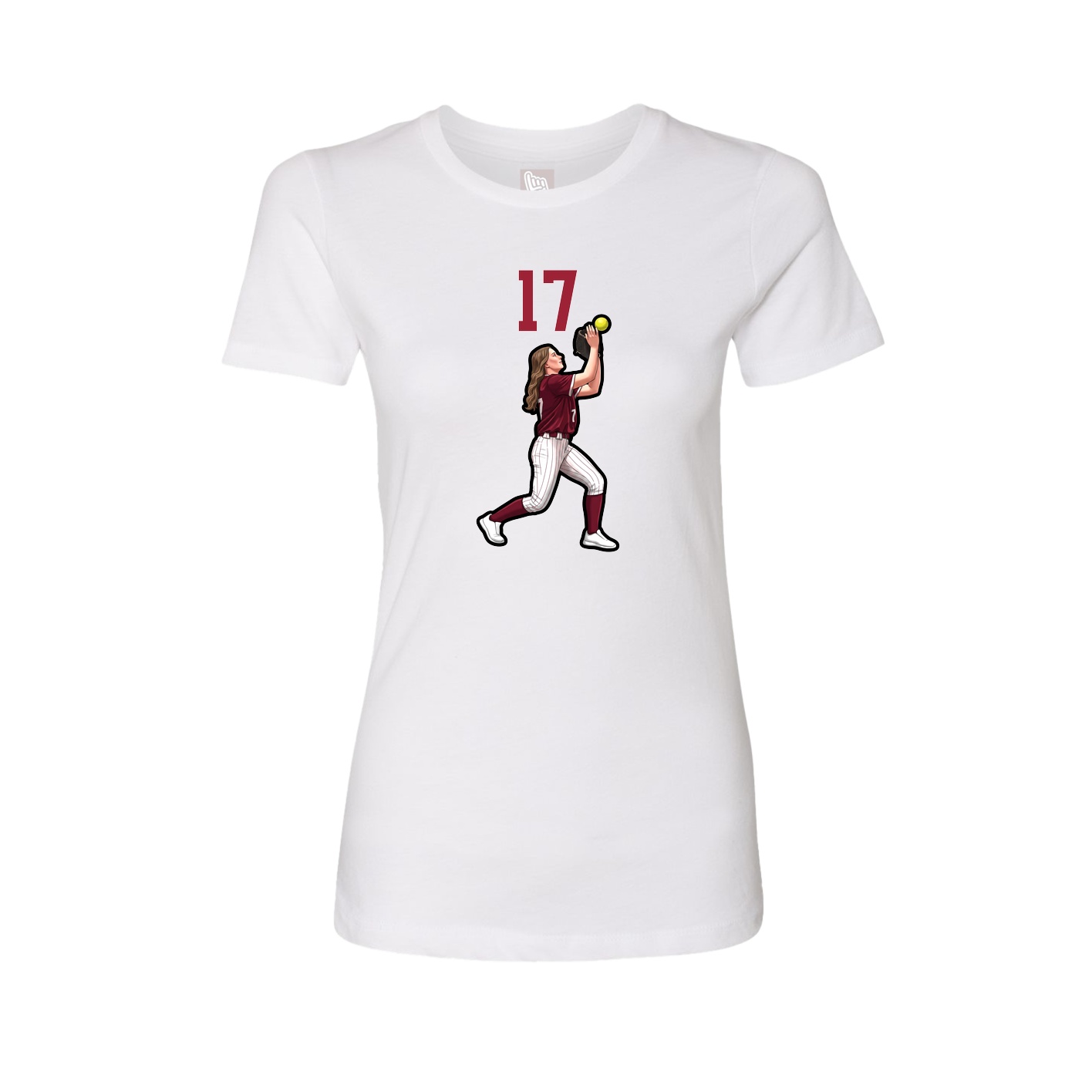 Fitted Women's Tee — Number Top in White