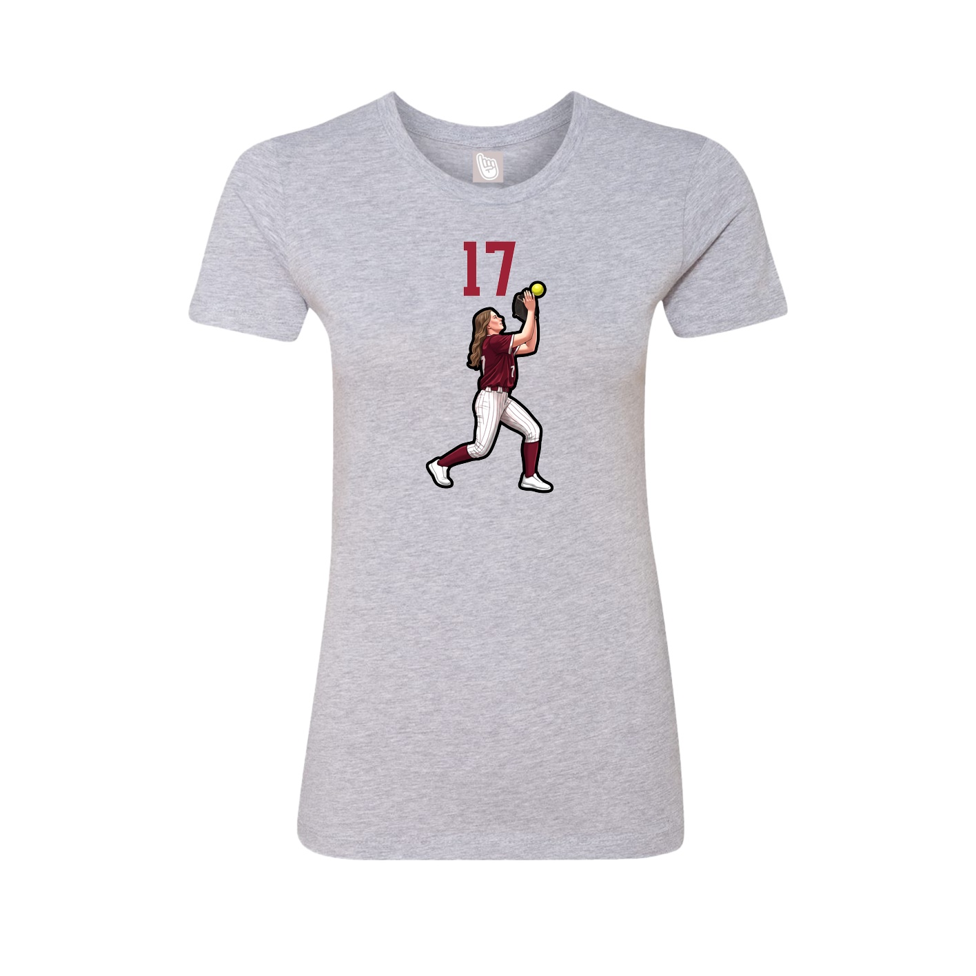 Womens Tee — Number Top in Grey