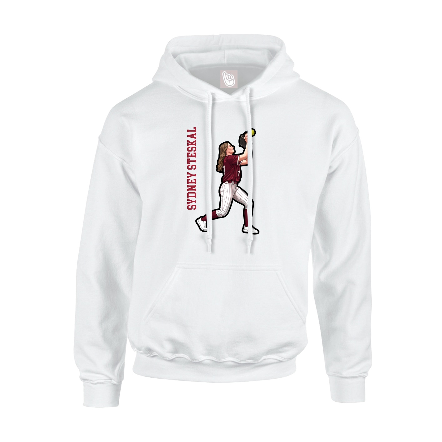 Hoodie — Name Vertical in White