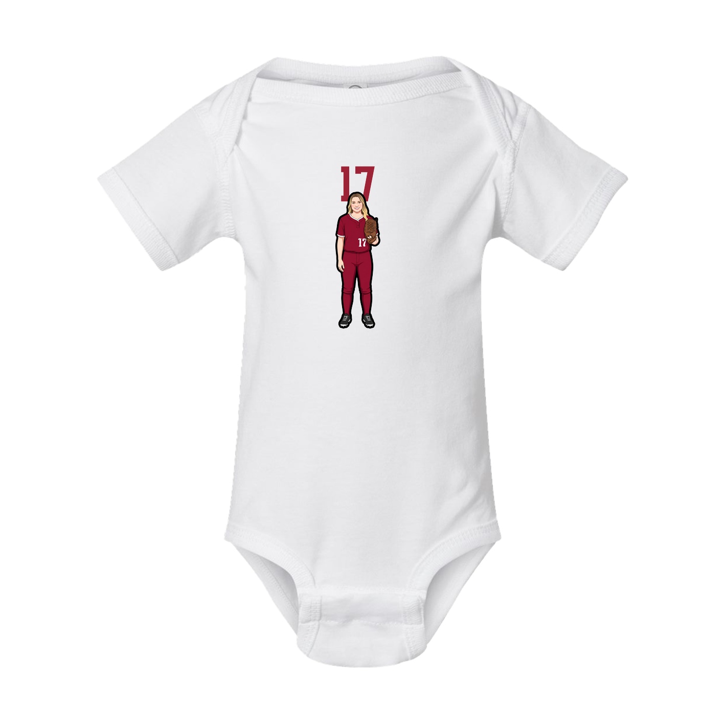 Baby Onesie — Number Top in White