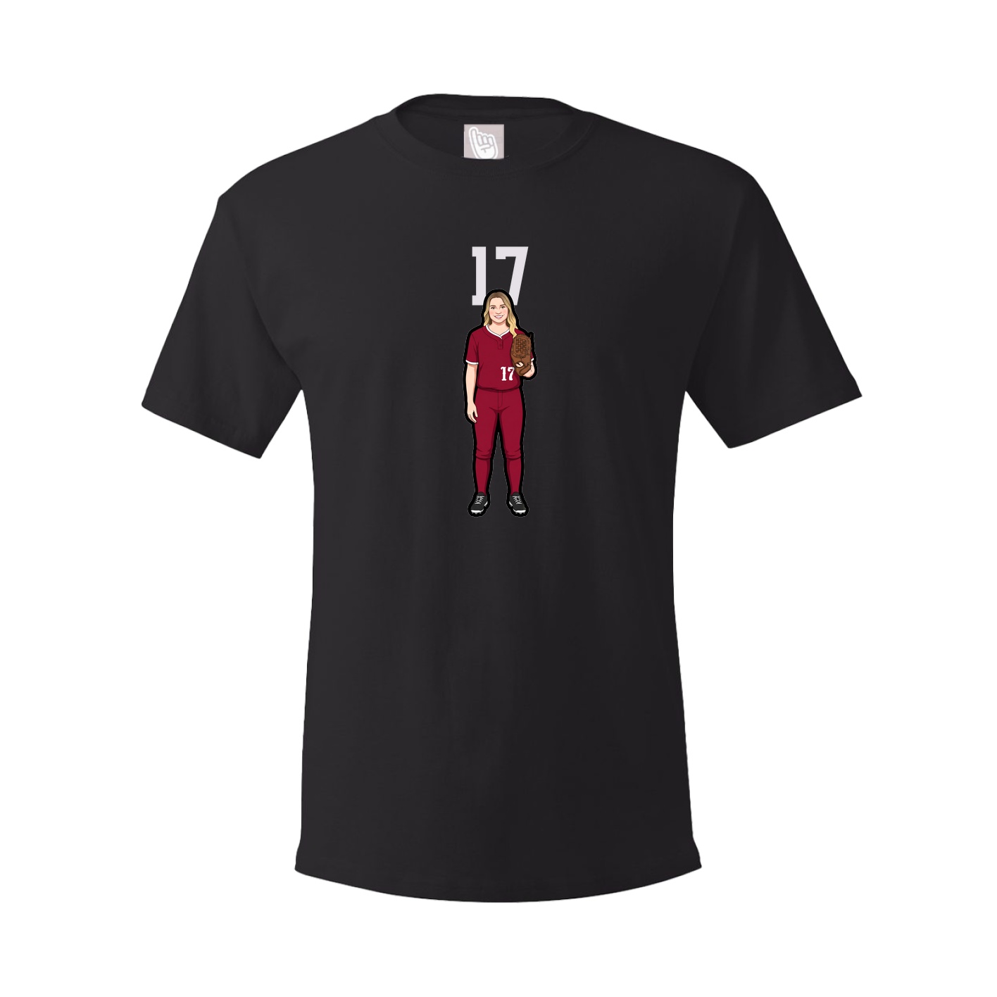 Youth Tee — Number Top in Black
