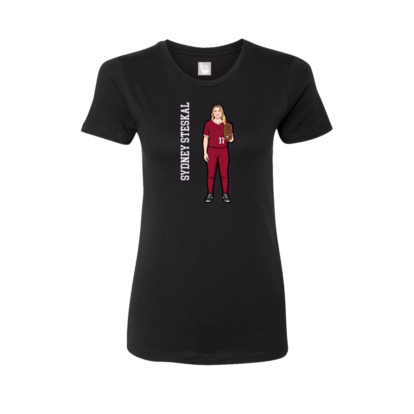 Womens Tee — Name Vertical in Black