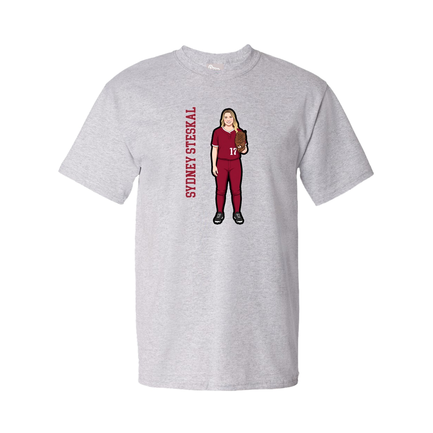 Youth Tee — Name Vertical in Grey