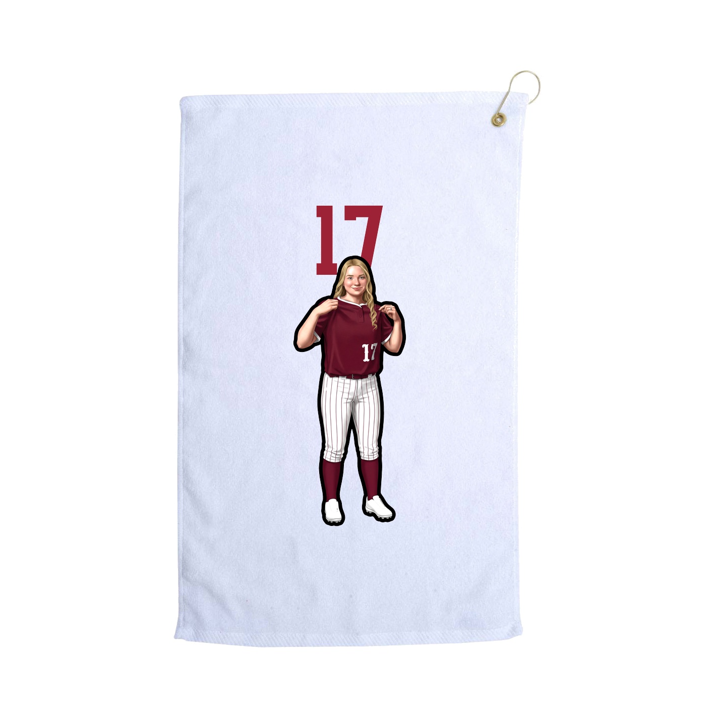 Golf Towel — Number Top in White