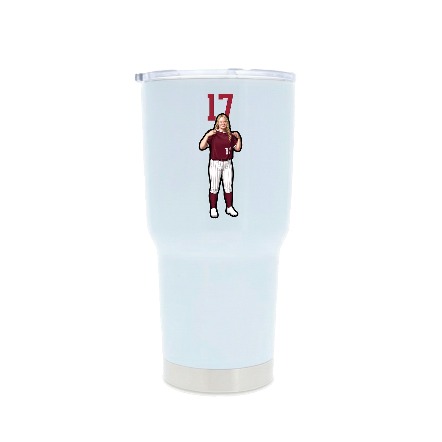30oz Stainless Steel Tumbler — Number Top in White