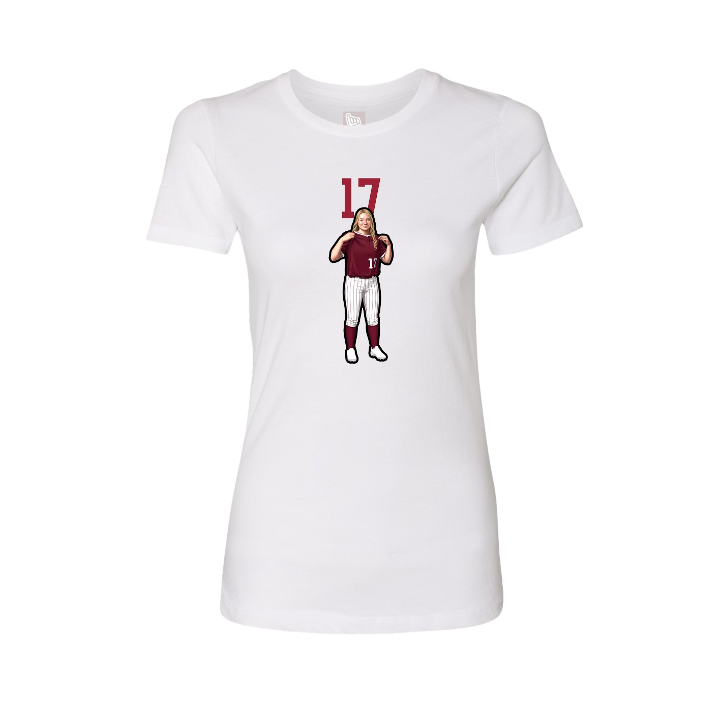Womens Tee — Number Top in White
