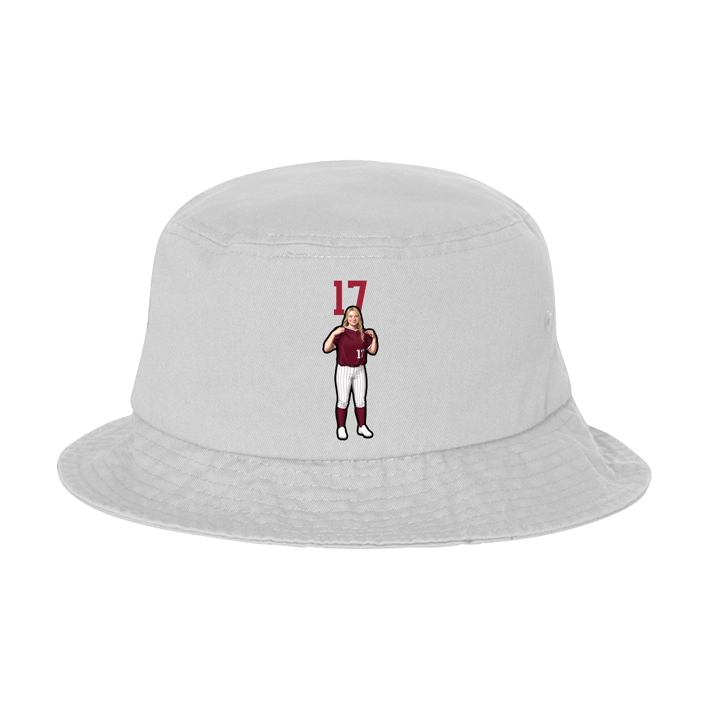 Bucket Cap — Number Top in White