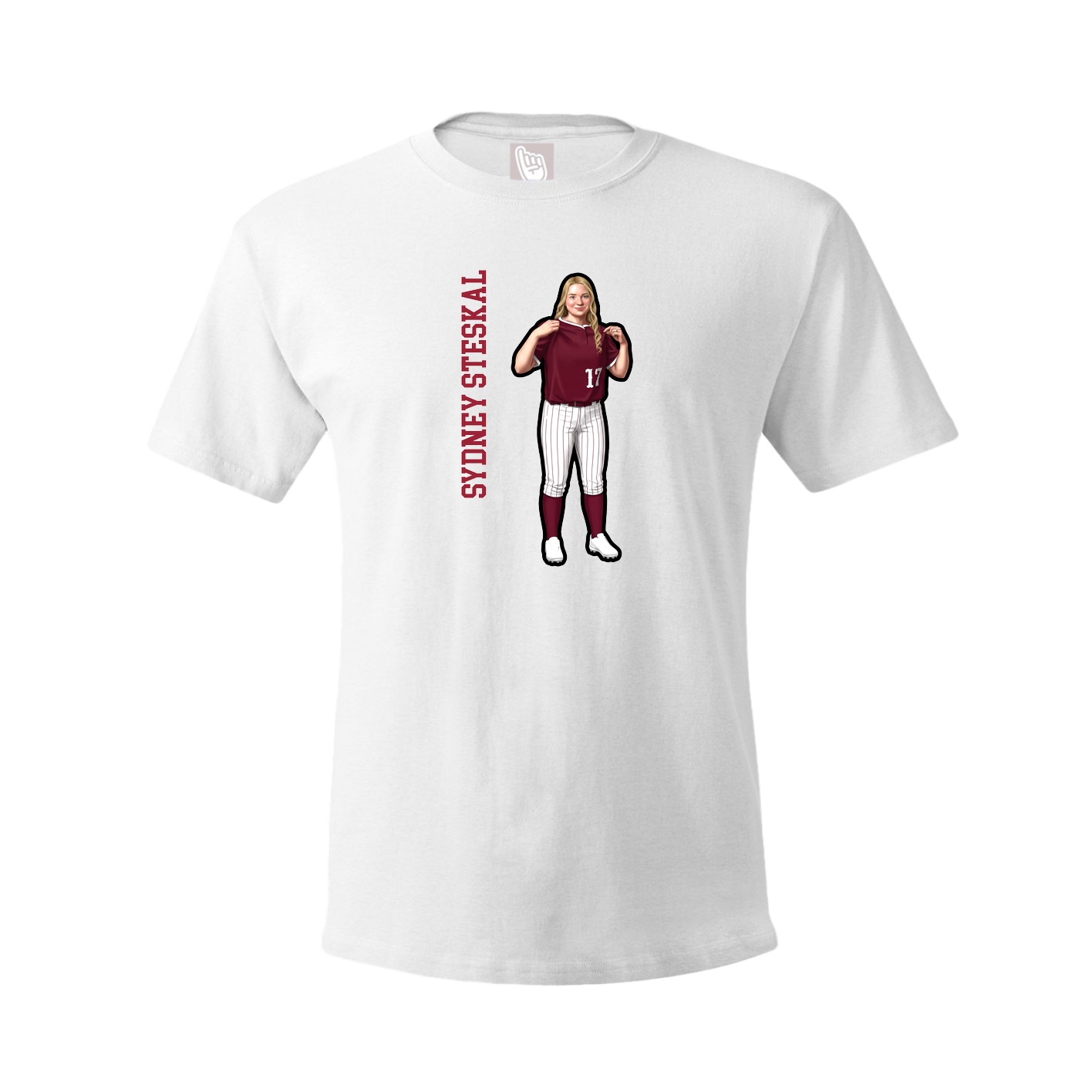 Youth Tee — Name Vertical in White