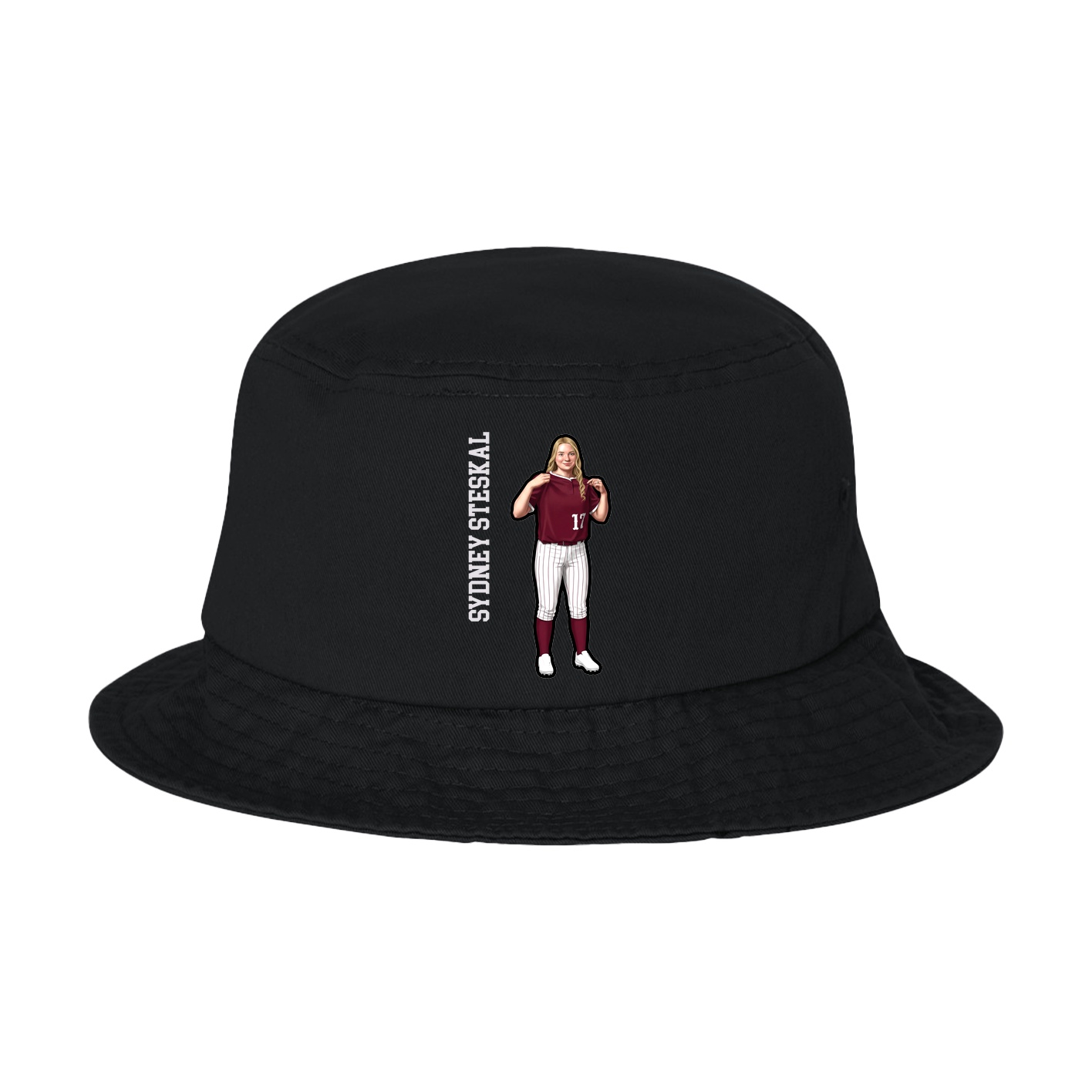 Bucket Cap — Name Vertical in Black