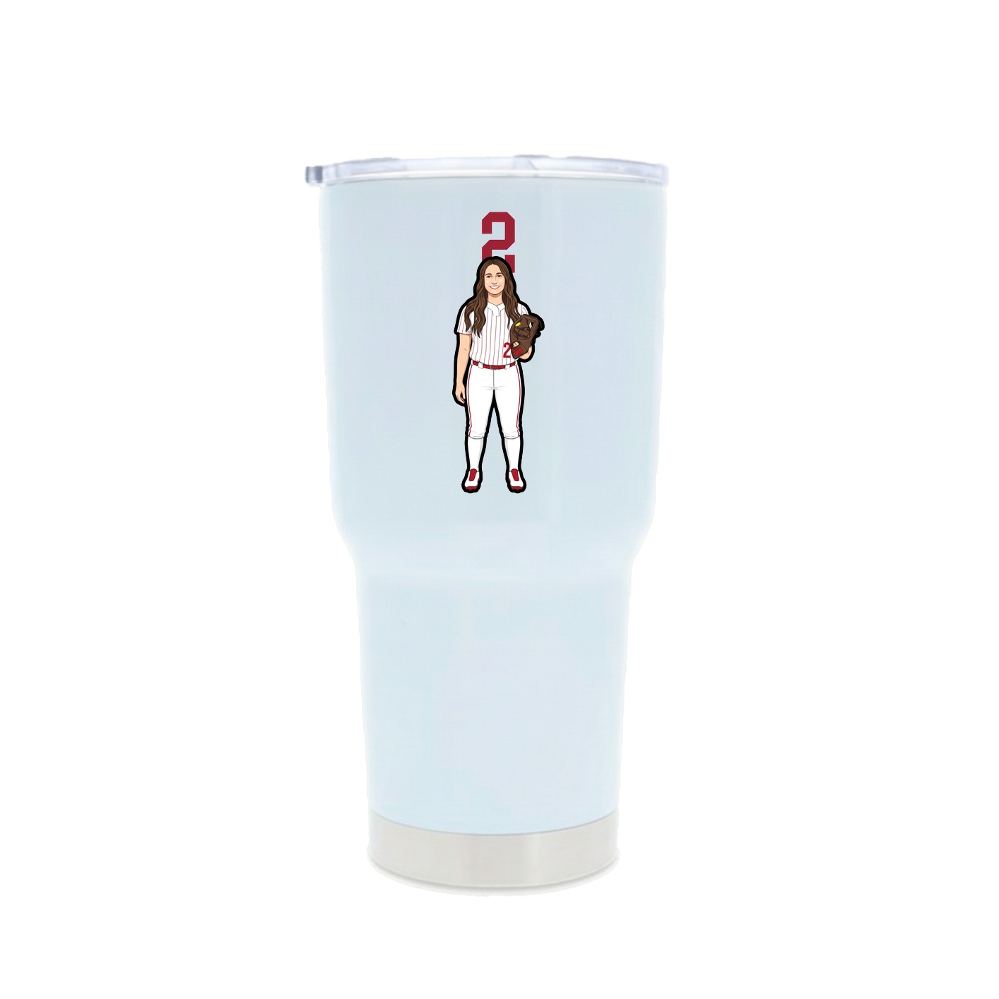 30oz Stainless Steel Tumbler — Number Top in White