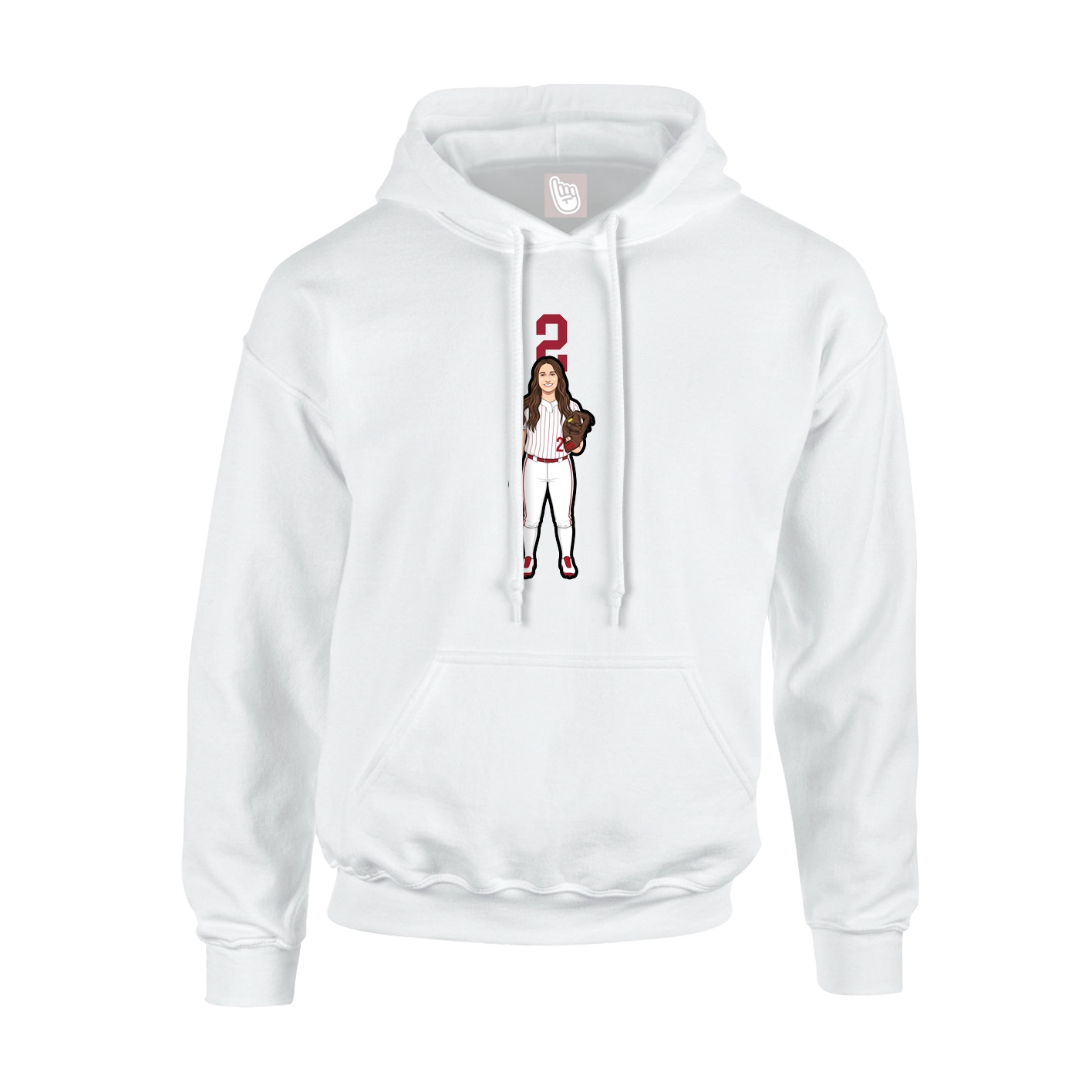 Youth Hoodie — Number Top in White