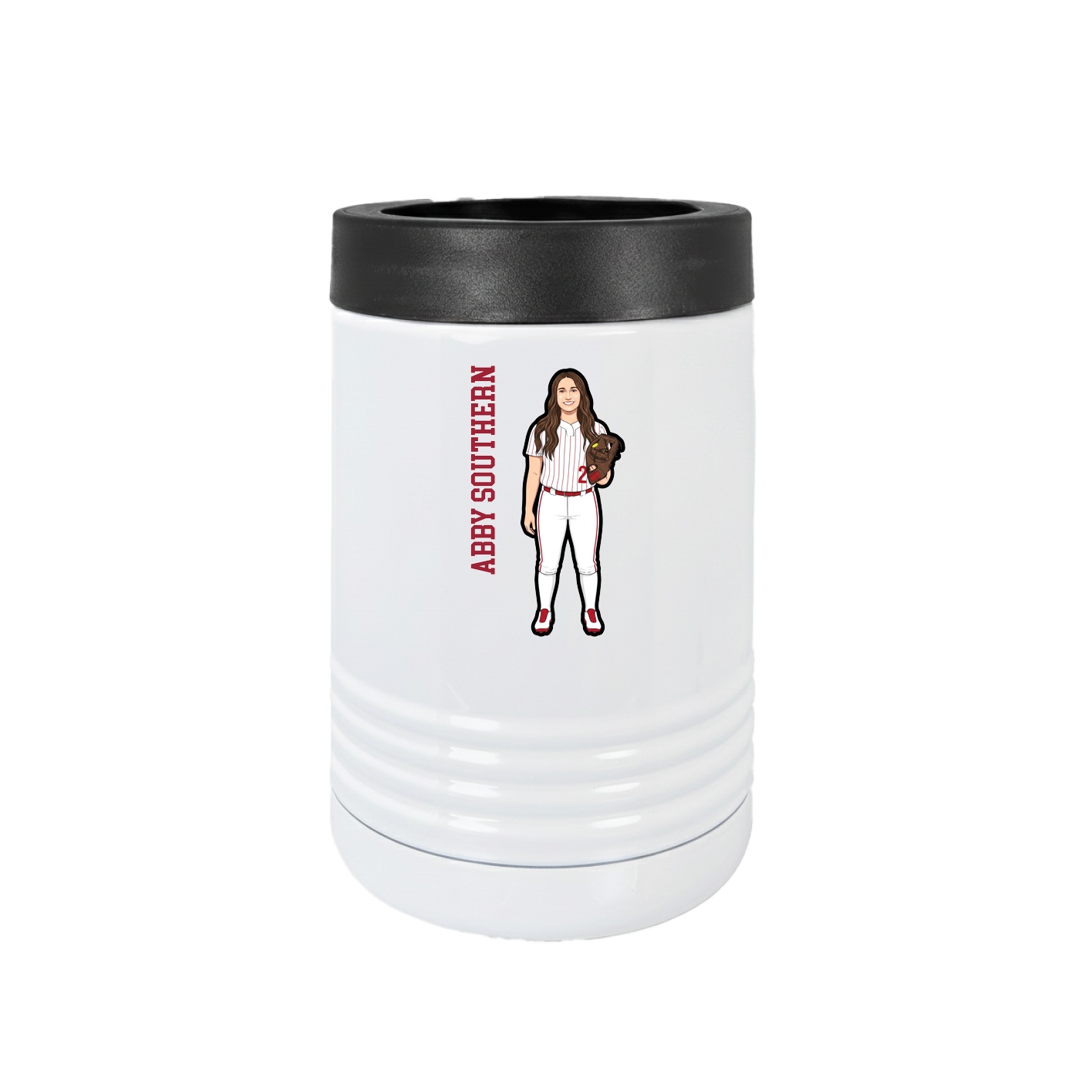 Beverage Holder — Name Vertical in White