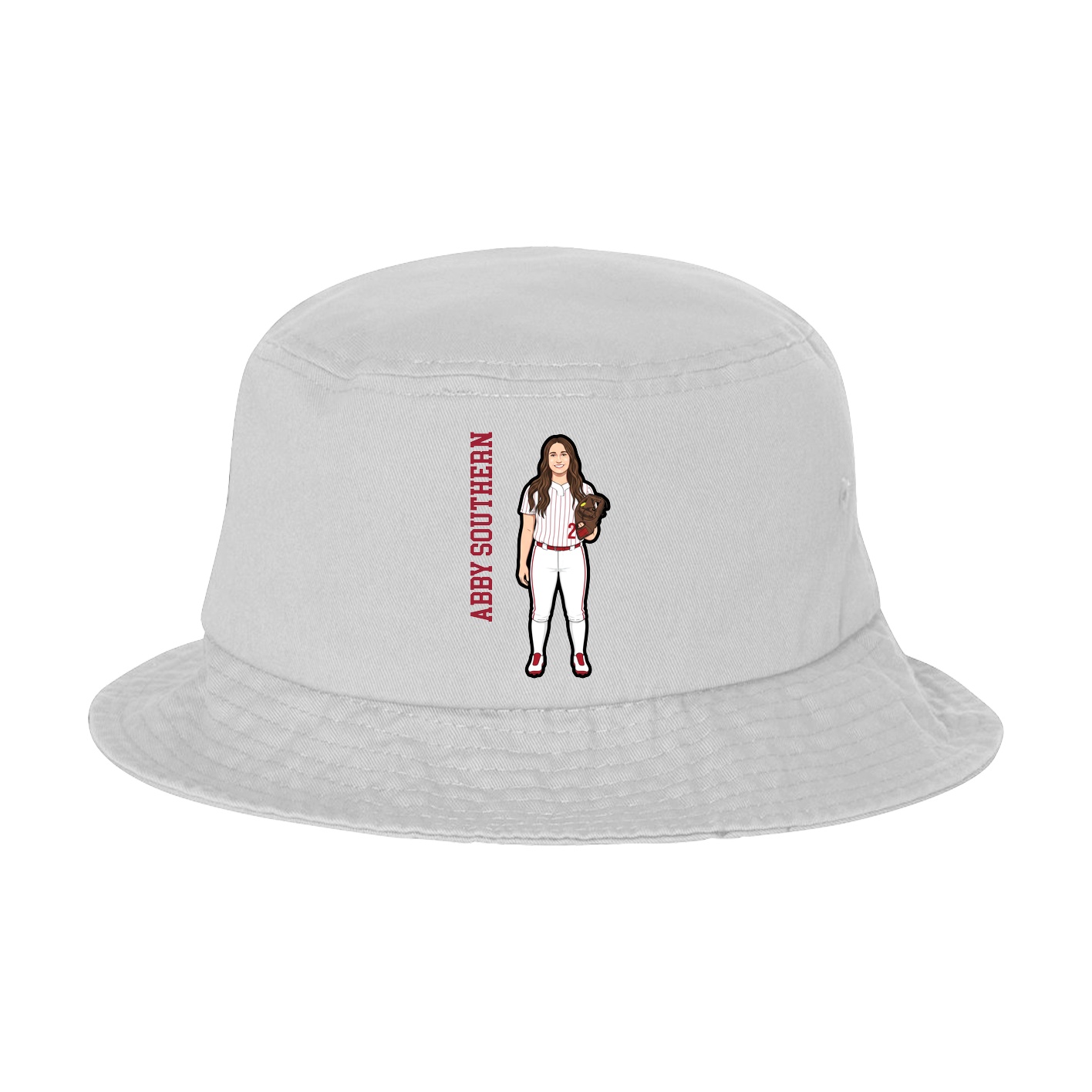 Bucket Cap — Name Vertical in White