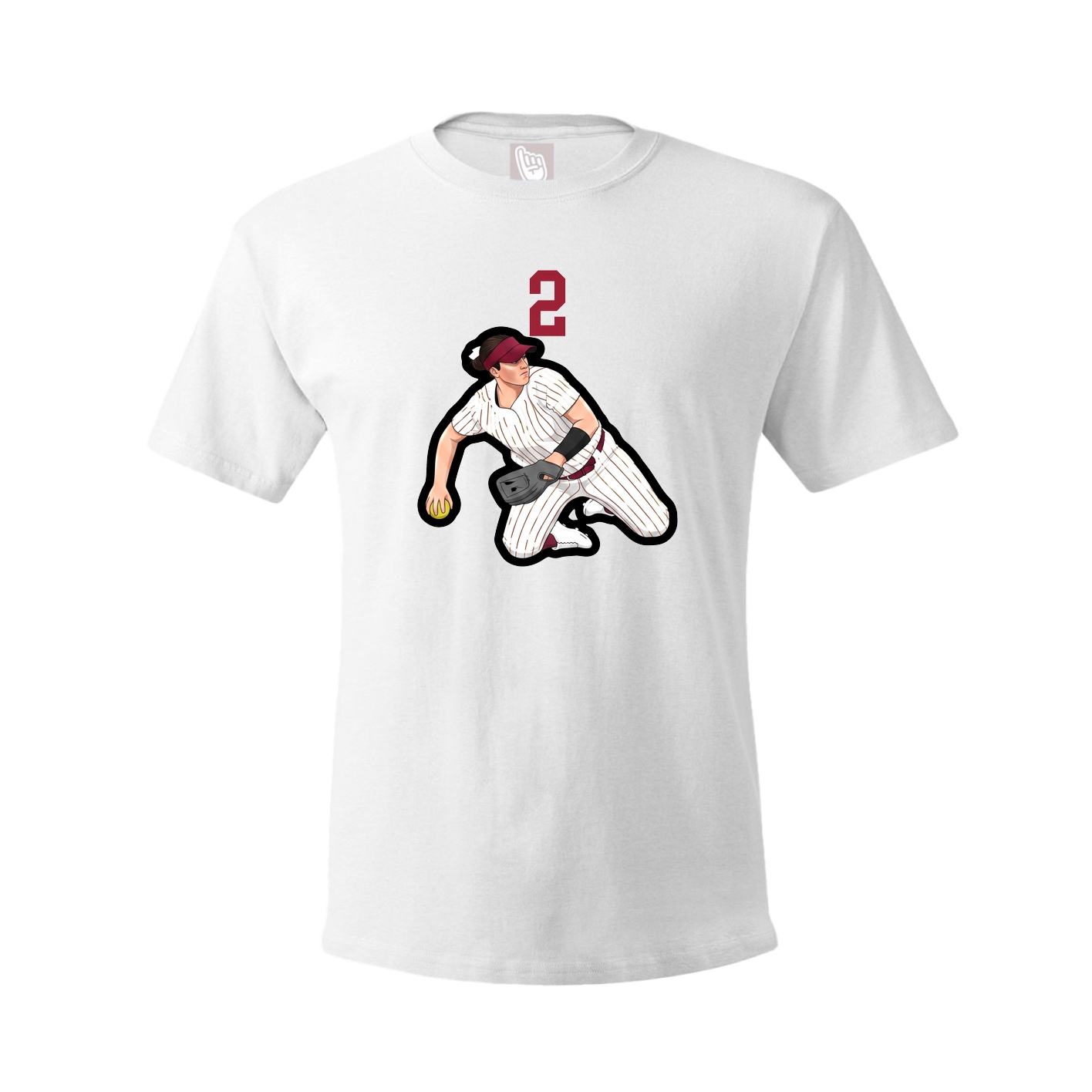 Youth Tee — Number Top in White