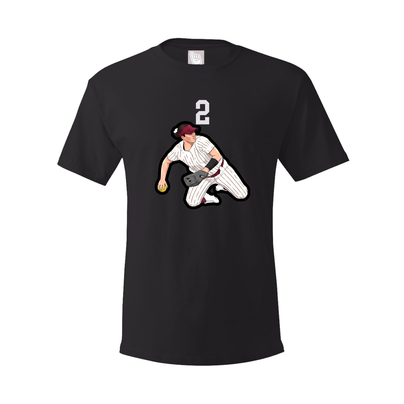 Youth Tee — Number Top in Black