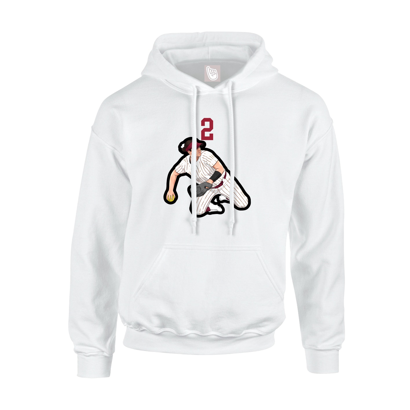 Hoodie — Number Top in White
