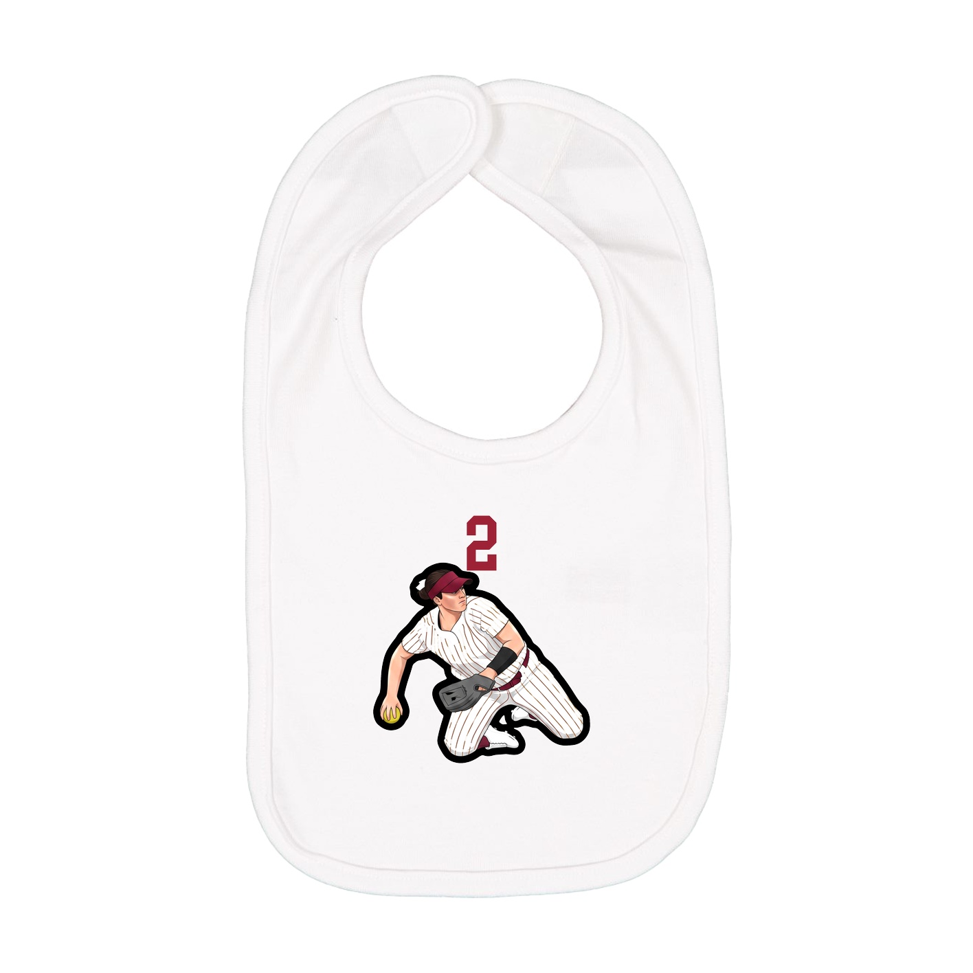 Infant Bib — Number Top in White