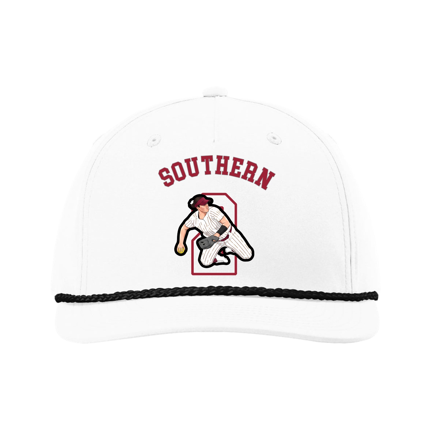 Five-Panel Classic Rope Cap — Shirsey Arch in White