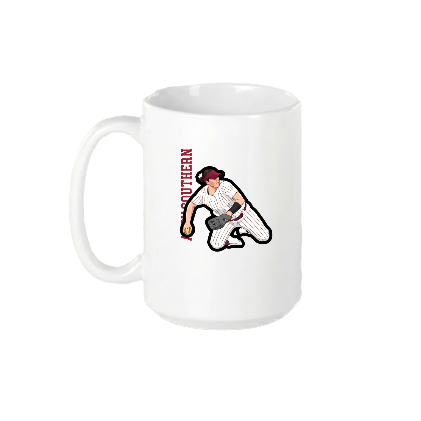 15oz Coffee Mug — Name Vertical in White