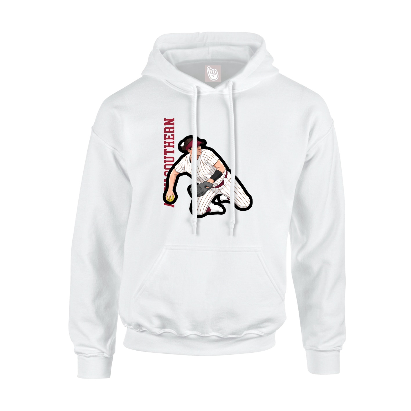 Youth Hoodie — Name Vertical in White