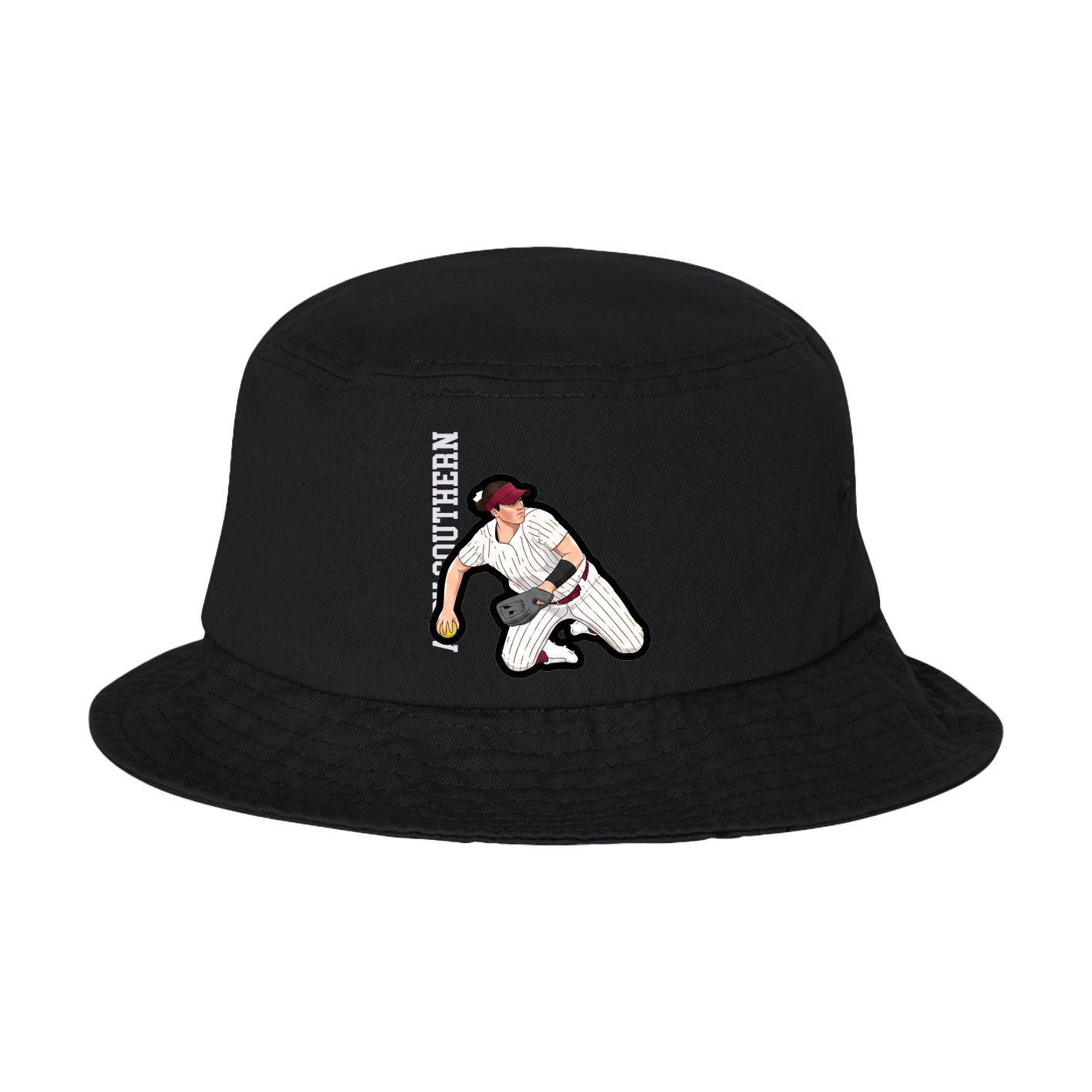 Bucket Cap — Name Vertical in Black