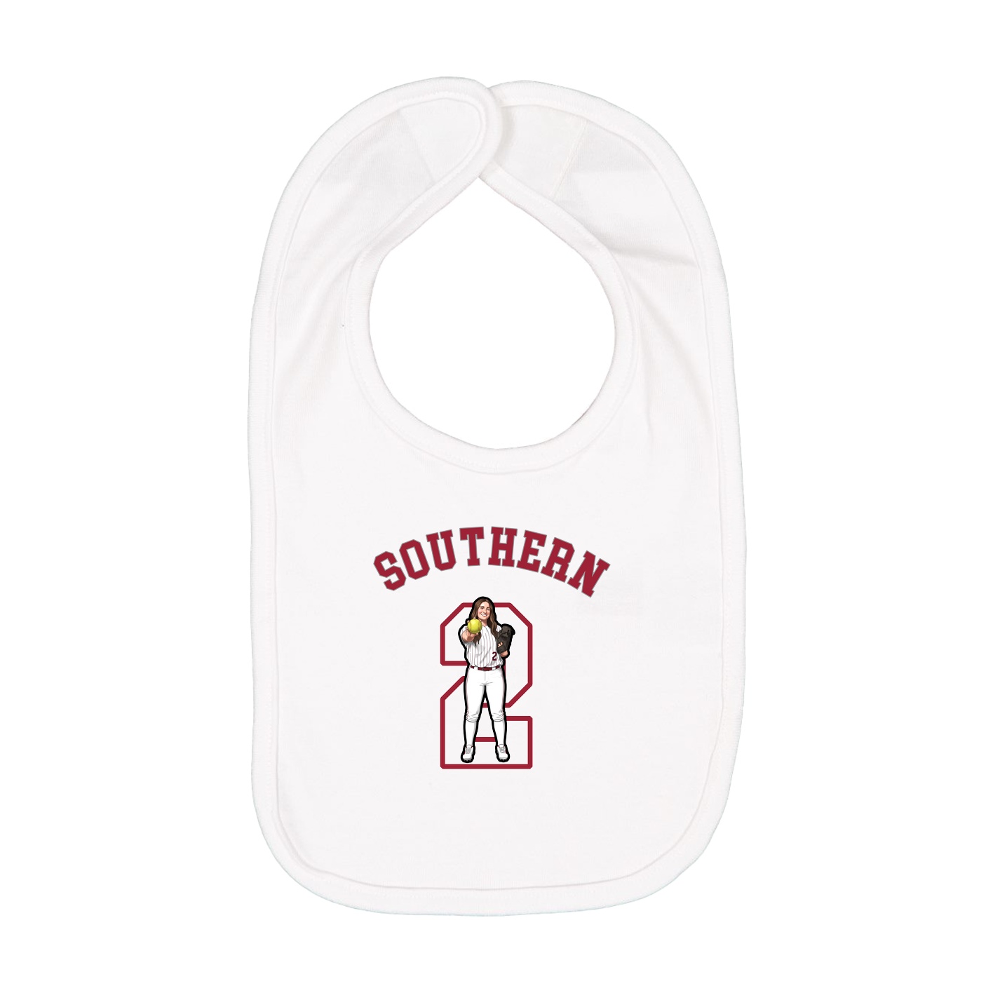 Infant Bib — Shirsey Arch in White
