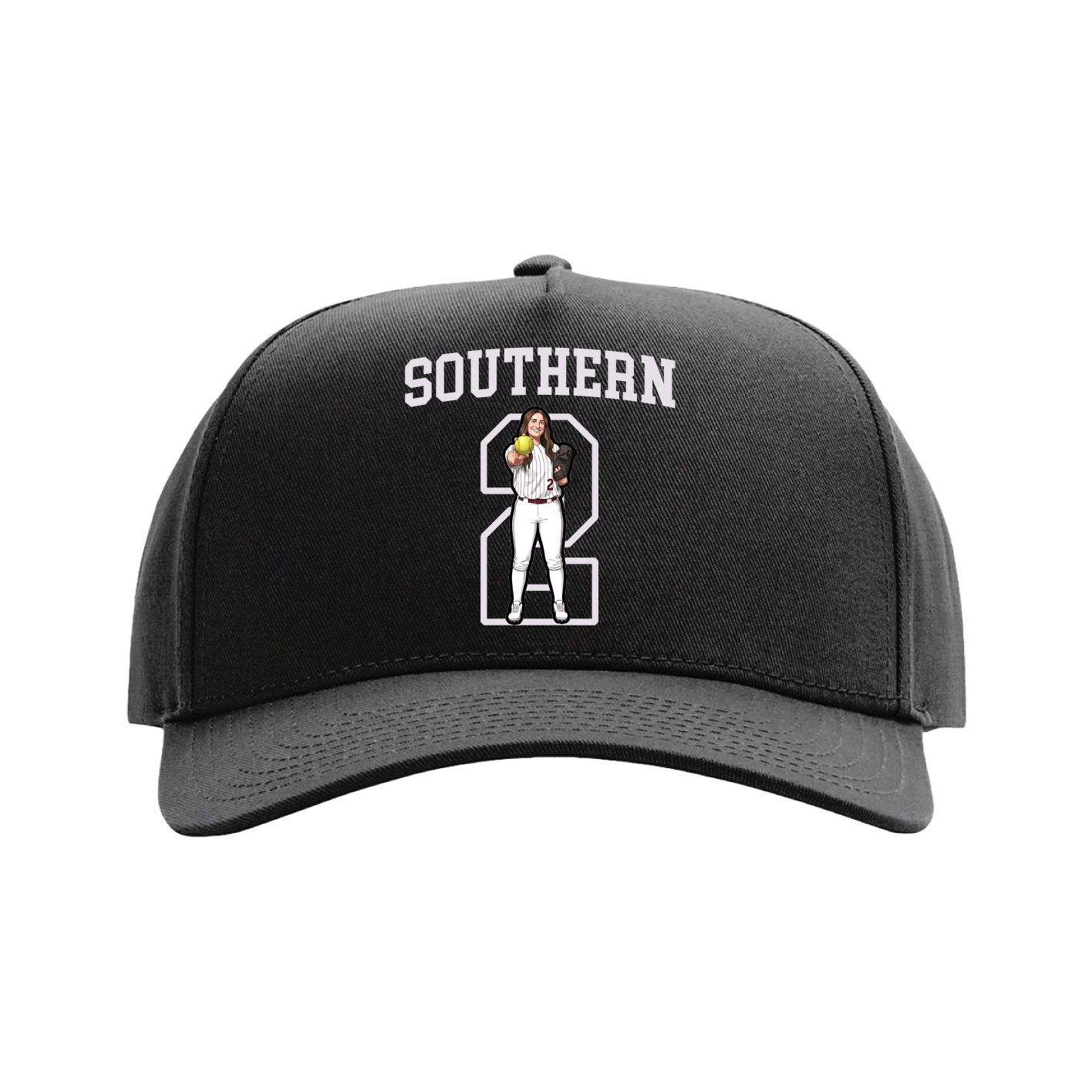 Full Fabric Five-Panel Champ Cap — Shirsey in Black