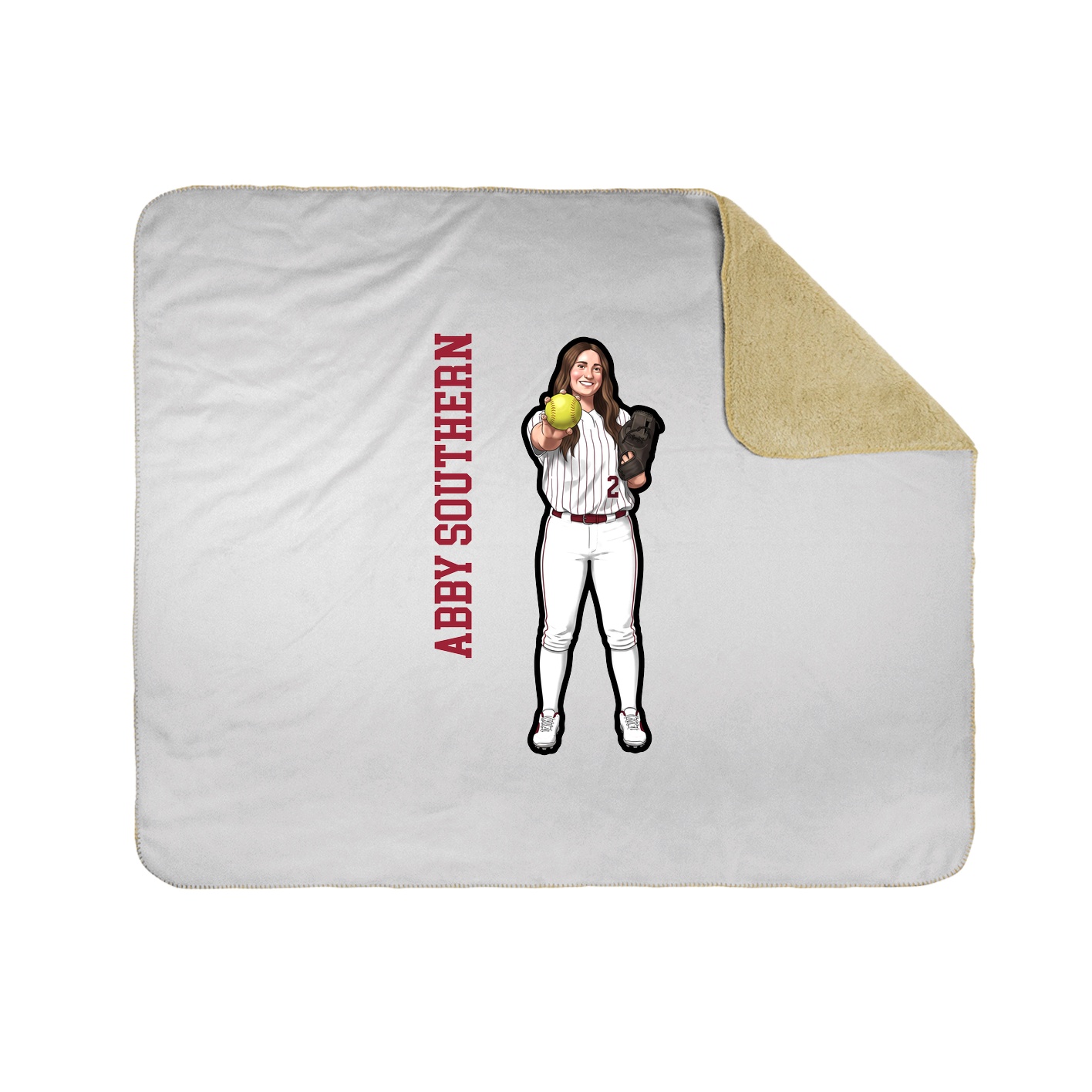 Throw Blanket — Name Vertical in White